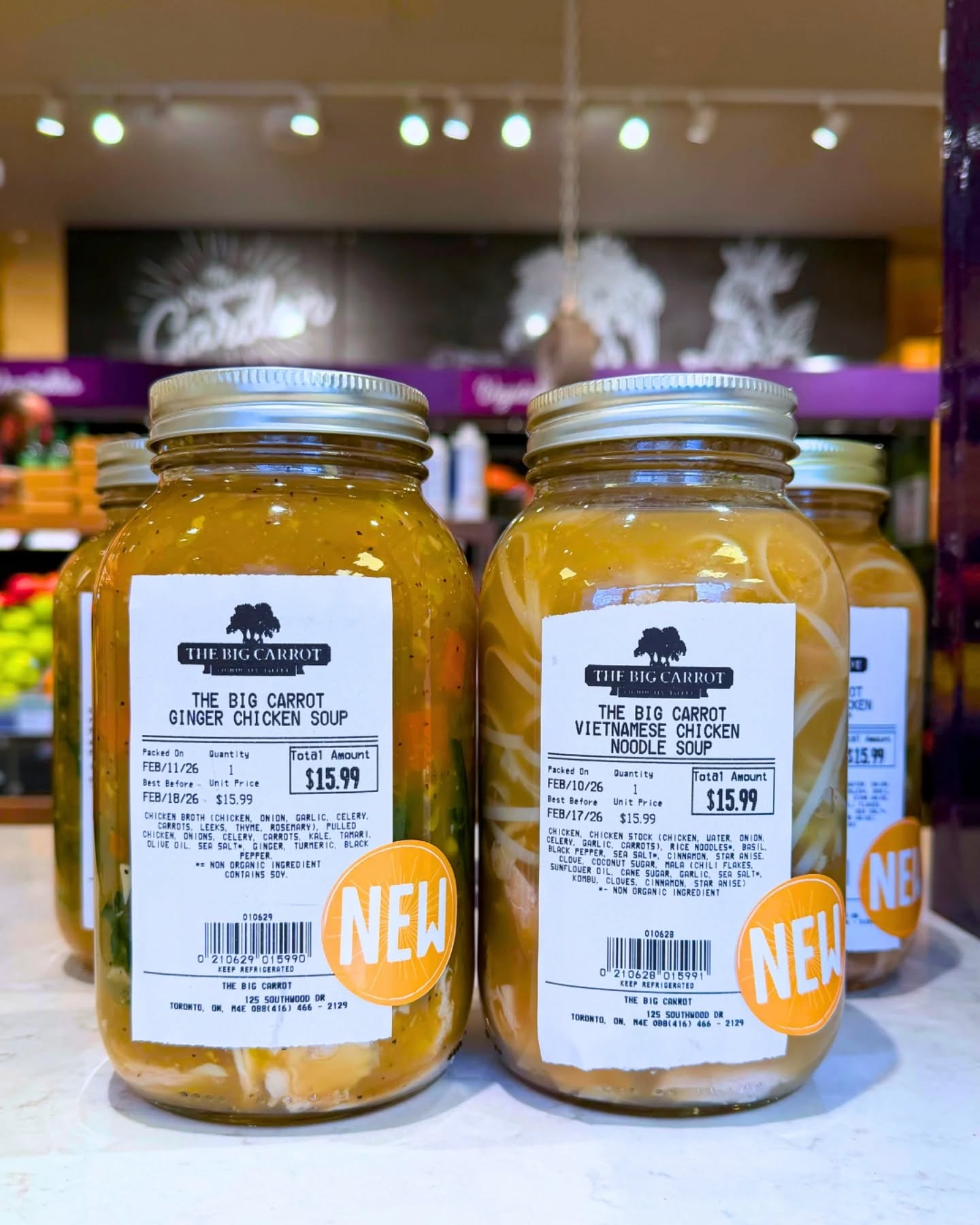 The Big Carrot Community Market Facebook ad: NEW Grab & Go soups from our chefs…