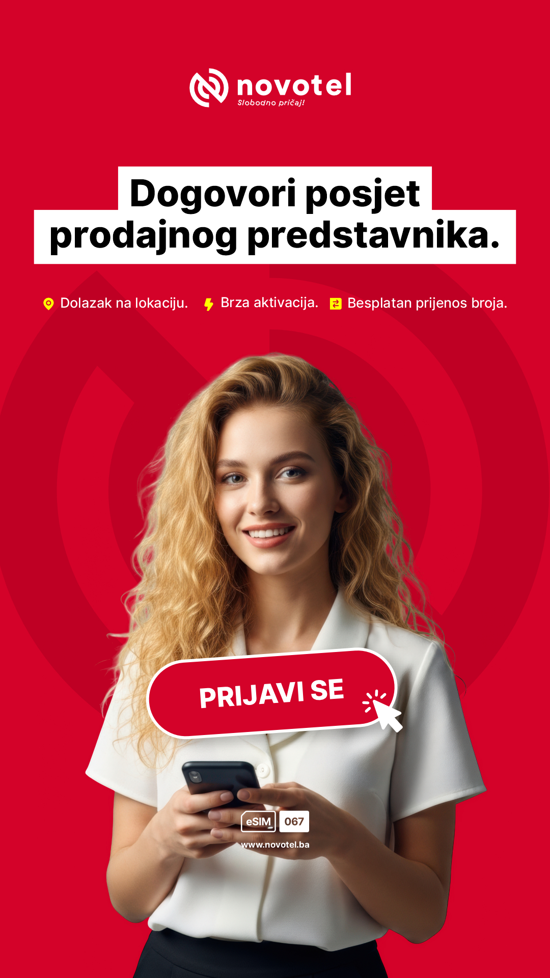Novotel mobilne komunikacije Facebook ad from Feb 26, 2026