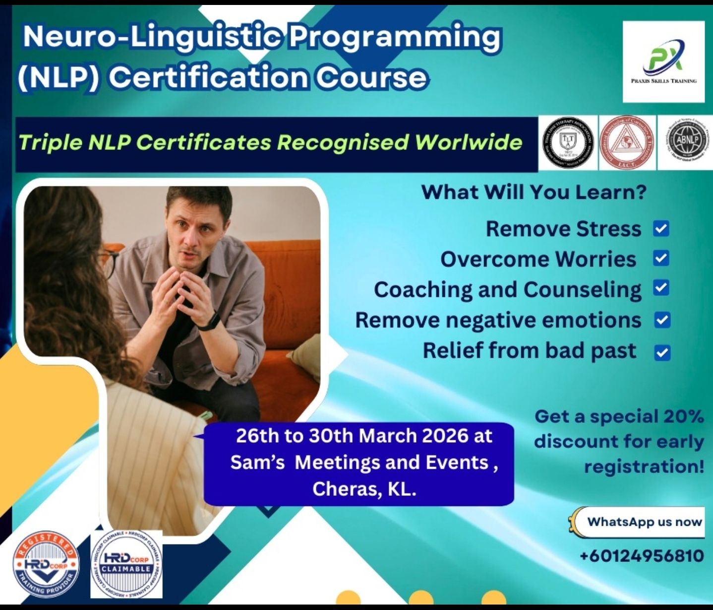 NLP and Hypnotherapy Services Facebook ad from Mar 3, 2026