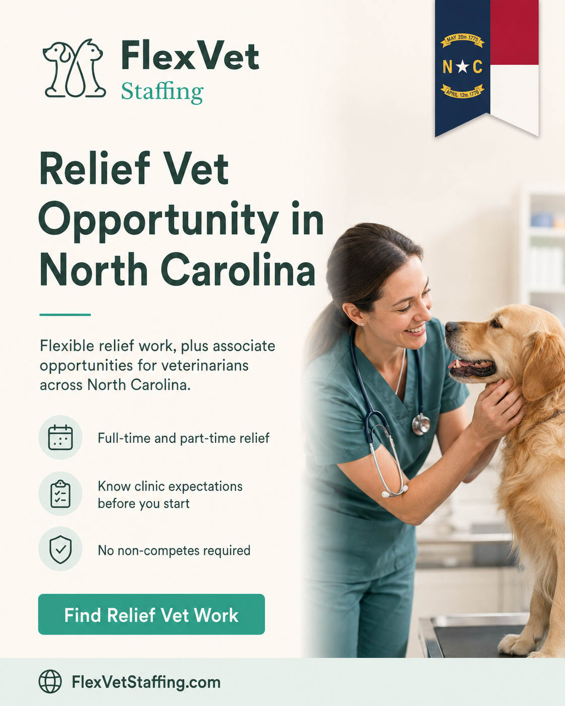 Flex Vet Staffing Facebook ad