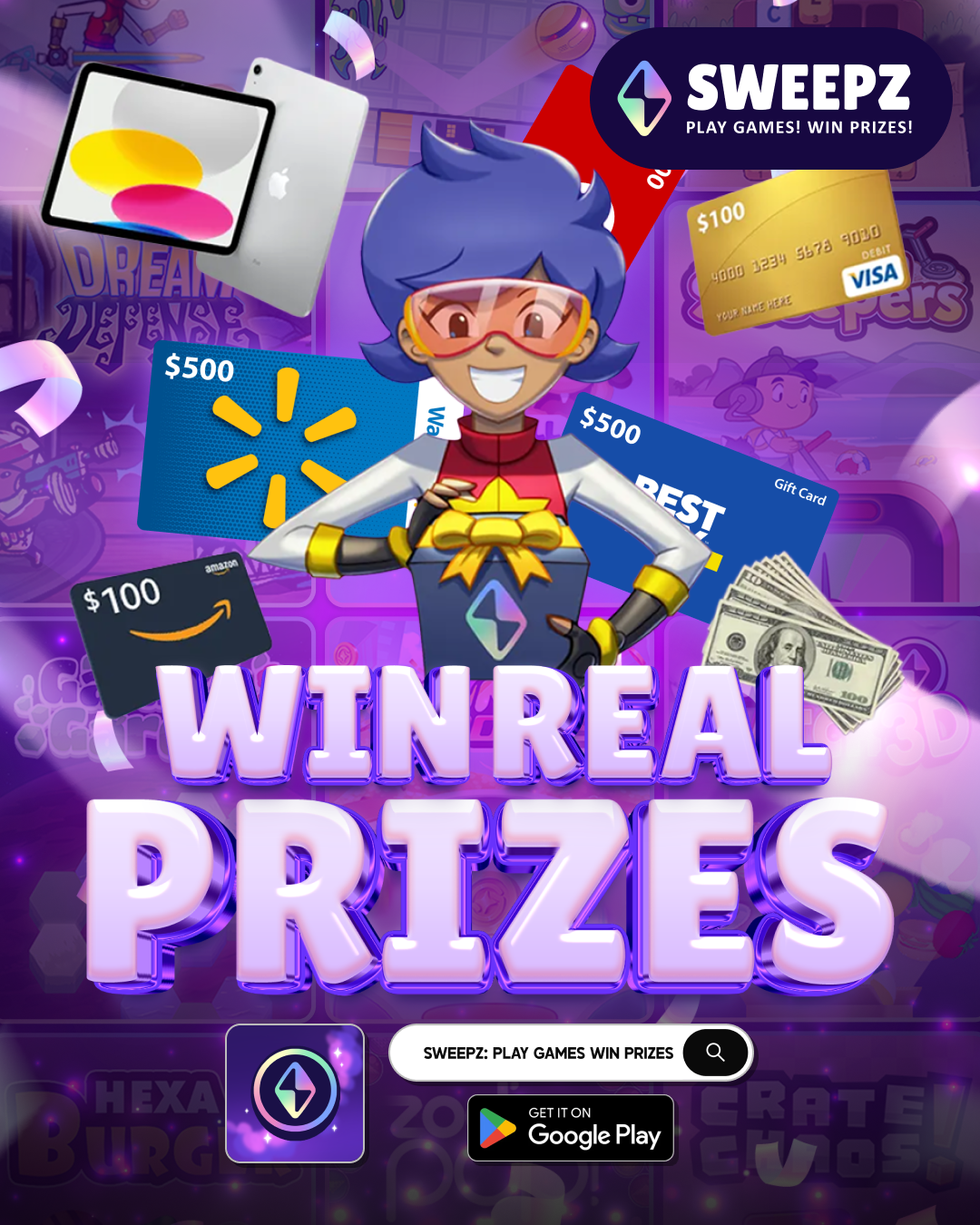 Sweepz Games Facebook ad