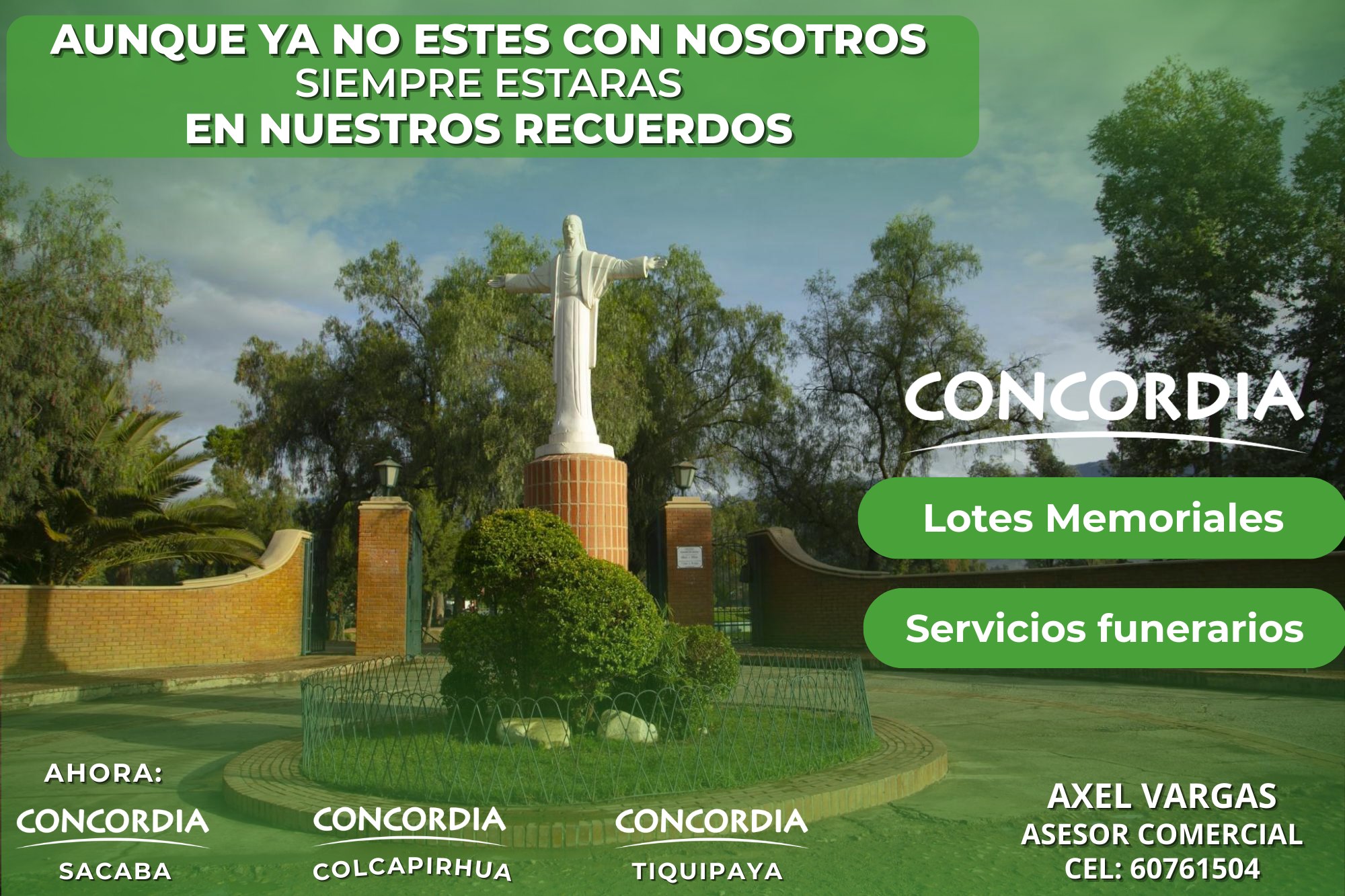 Concordia - Asesor Comercial Axel Vargas Facebook ad: Un lugar digno para recordar a nuestros seres…