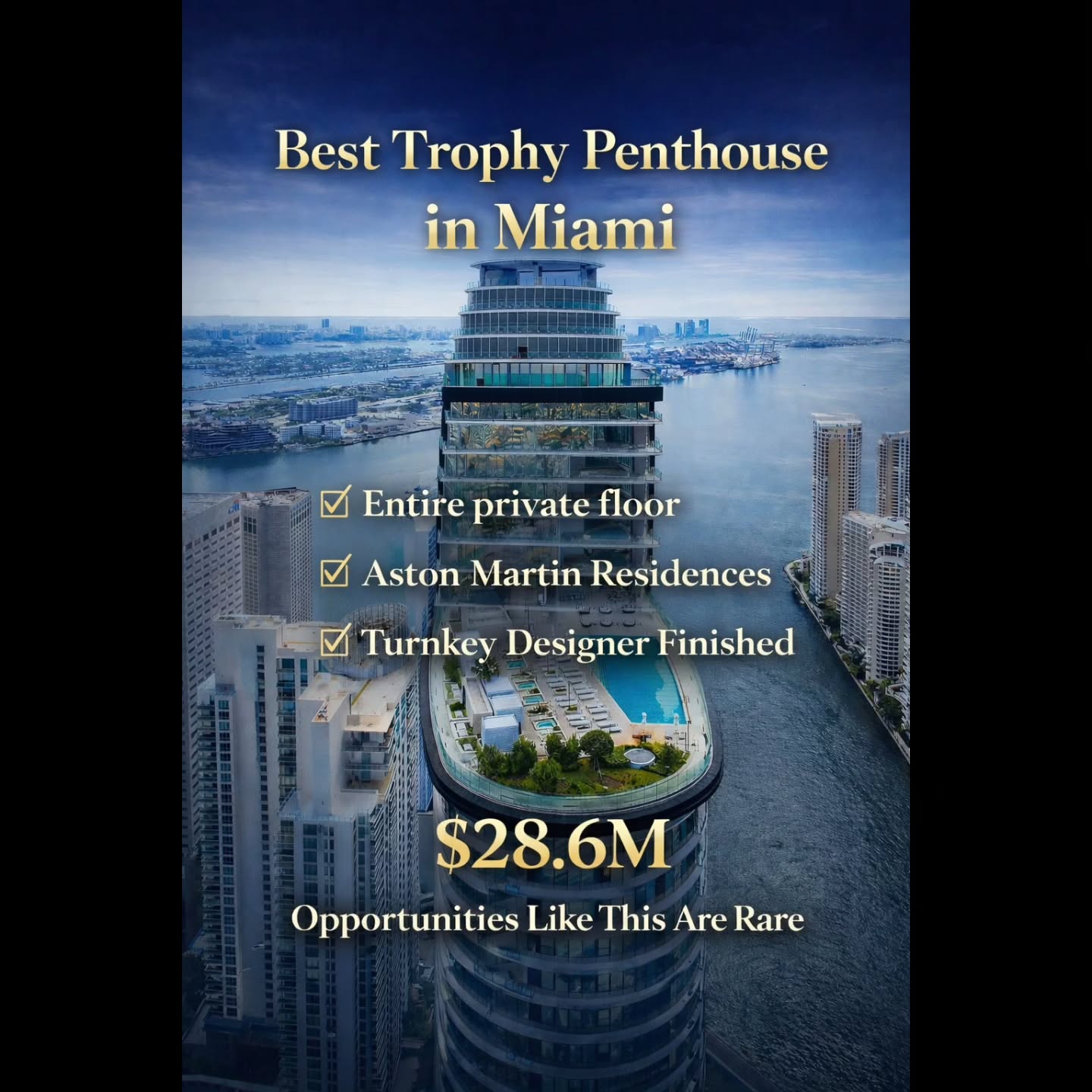 Miami Luxury RE LLC Facebook ad: Aston Martin Prestige Signature Penthouse