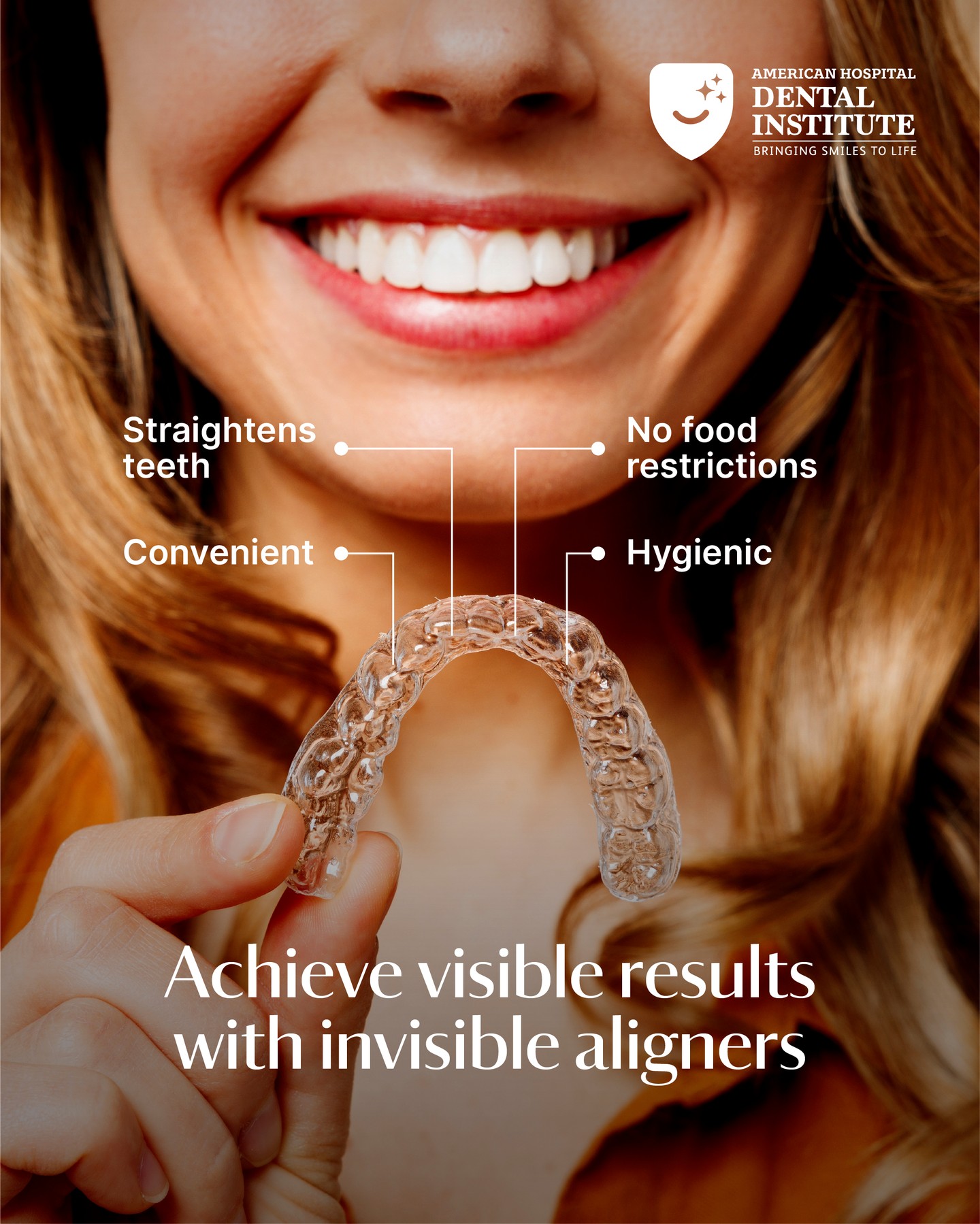 Dental Clinic by American Hospital Dubai Facebook ad: Your dream smile, minus the brackets