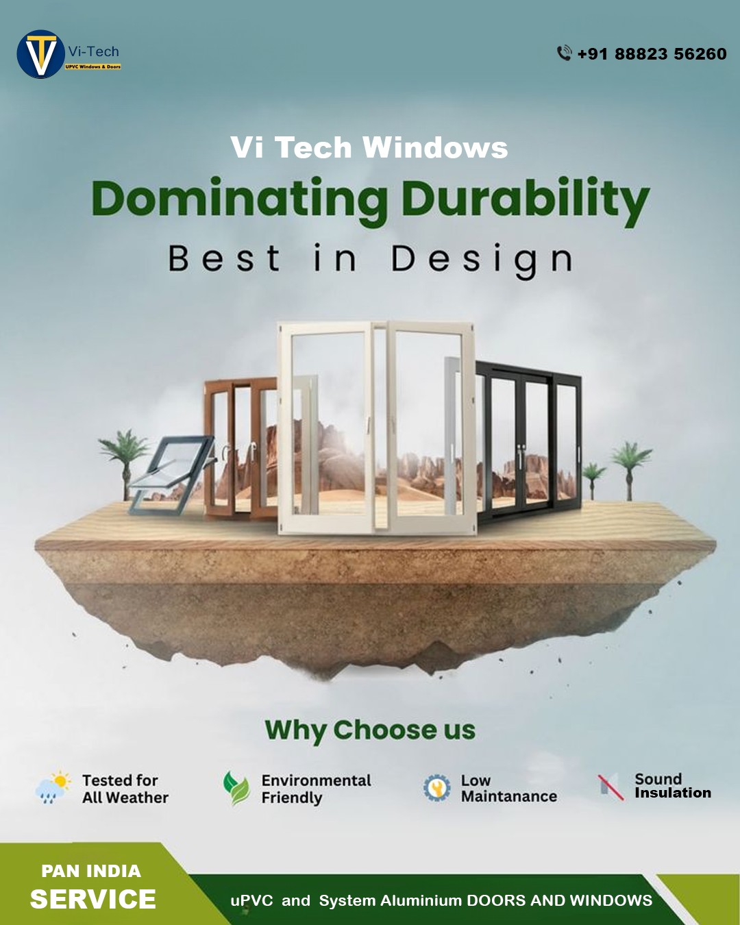Vi Tech Windows Facebook ad: Get 20% OFF on Premium uPVC & Aluminium Doors & Windows…
