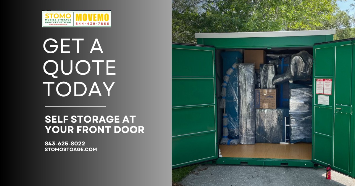 Stomo Mobile Storage Facebook ad: StoMo Mobile delivers portable storage to your door…