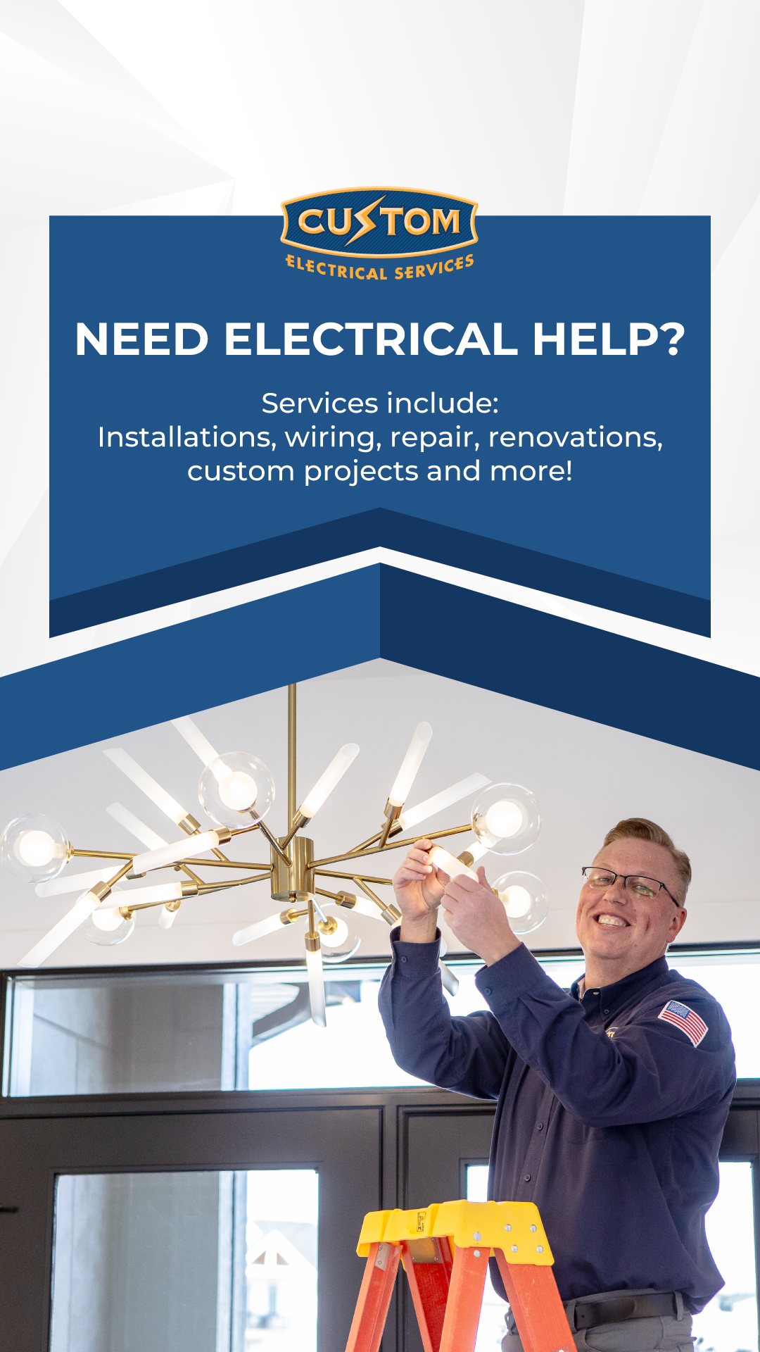 Custom Electrical Services Facebook ad from Mar 14, 2026