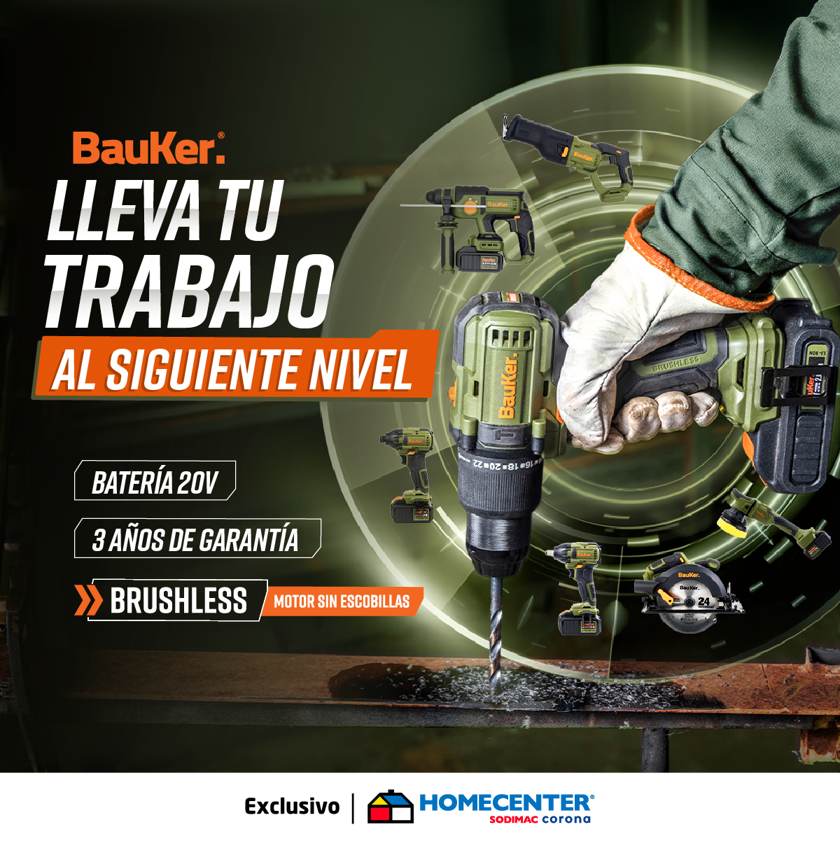 Homecenter Facebook ad: Herramientas Bauker