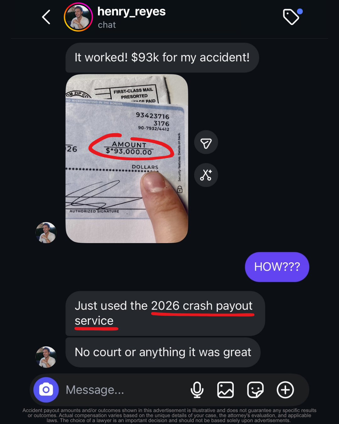 Accident Connect Facebook ad