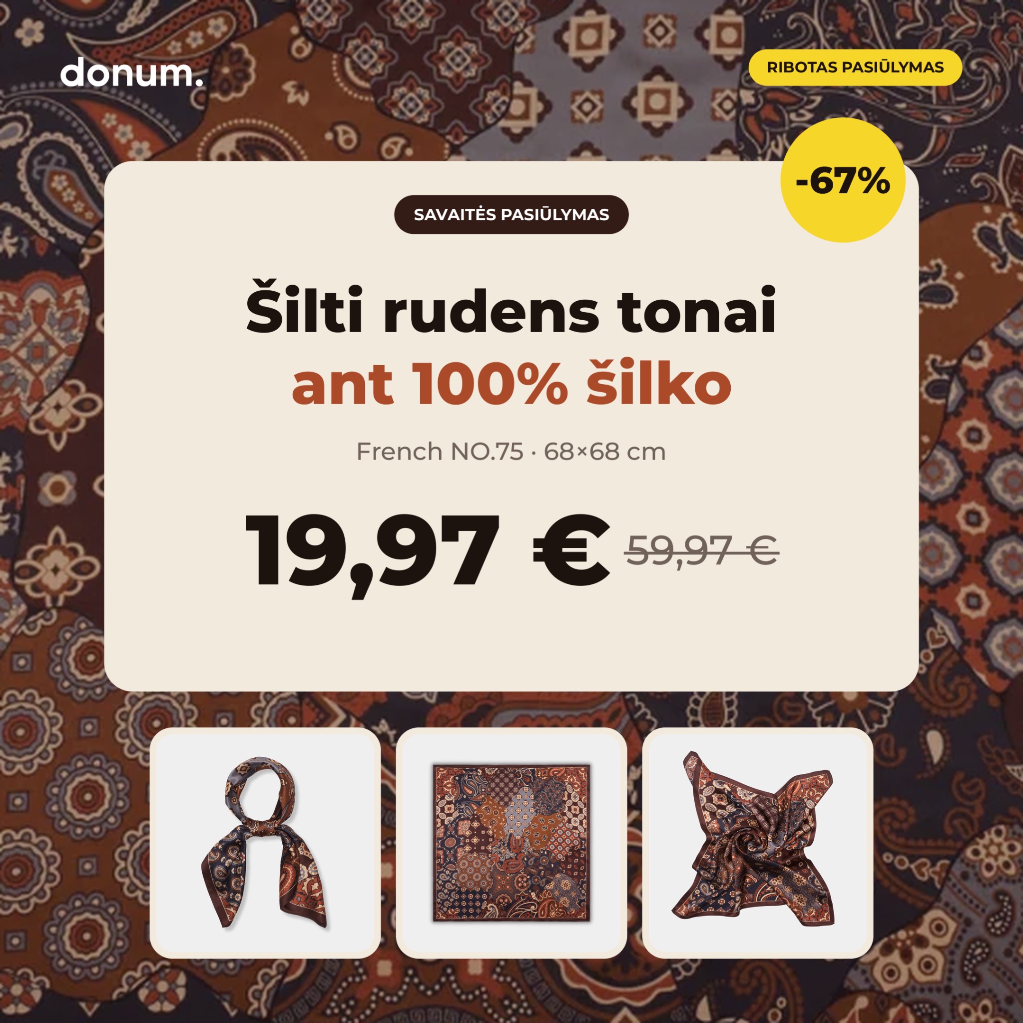 donum. Facebook ad: French NO.75, 19,97 €