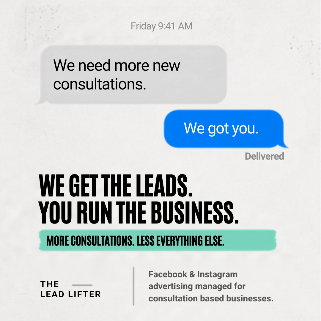 The Lead Lifter Facebook ad