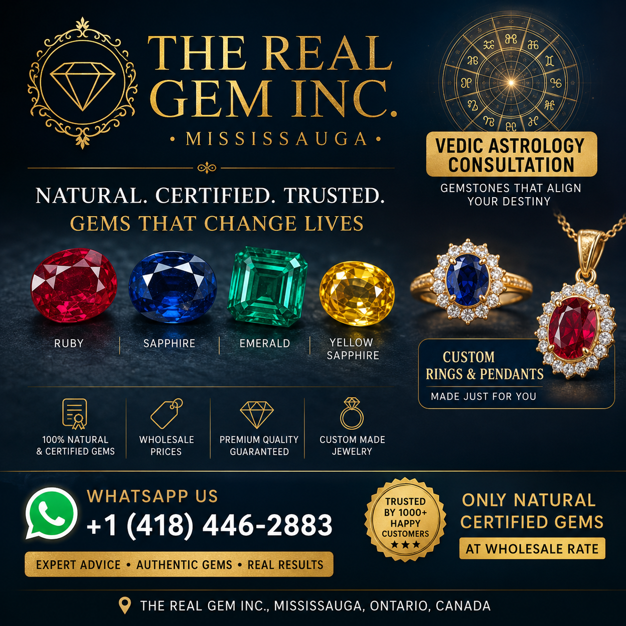 The Real Gem inc Facebook ad: Chat with us