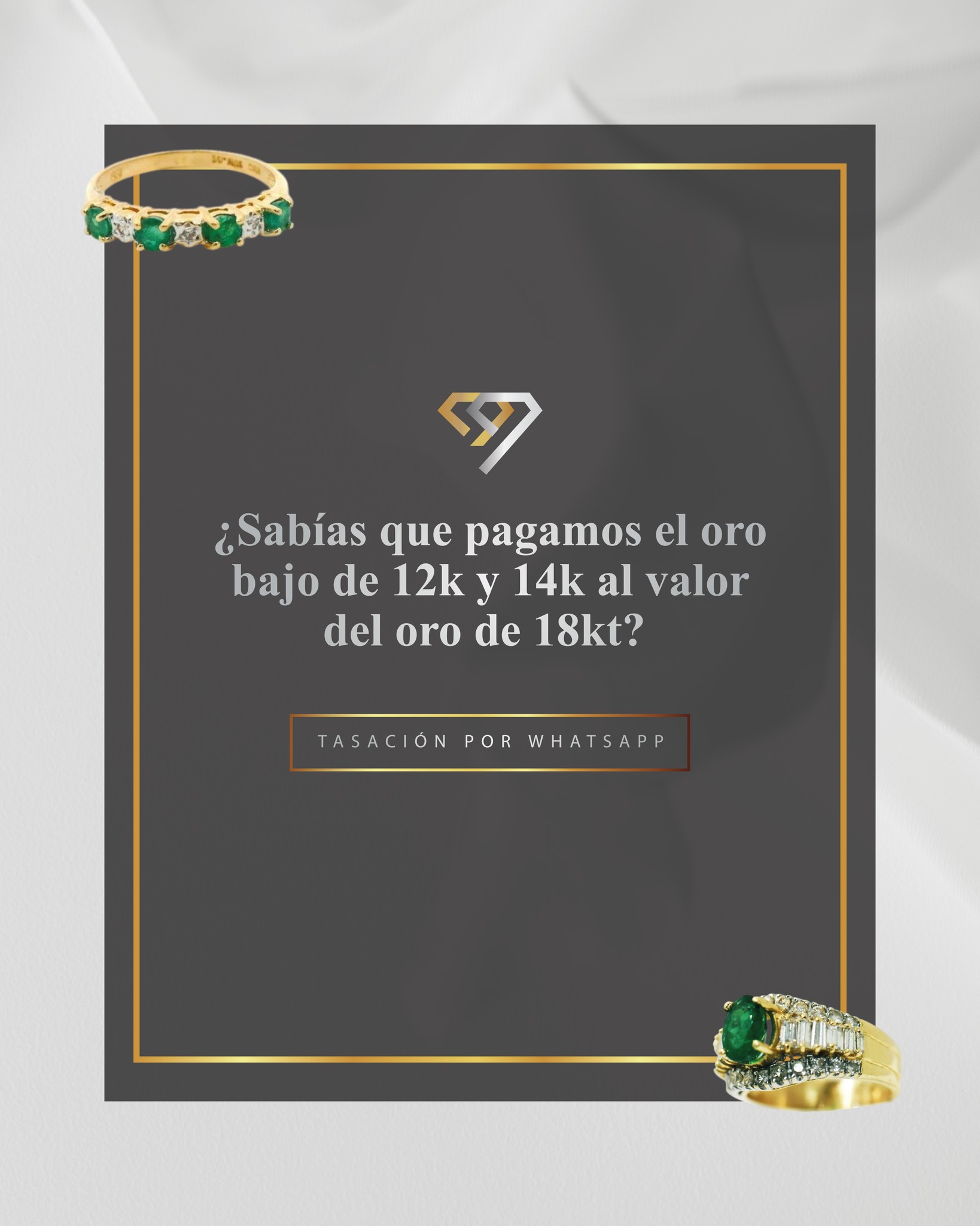 Joyería Anticuarios Facebook ad: Compramos oro en cualquier formato.