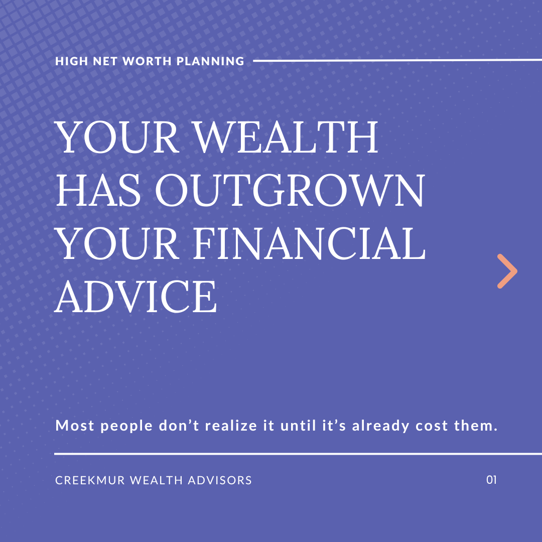 Creekmur Wealth Advisors Facebook ad: If you've built over $1 million in real…