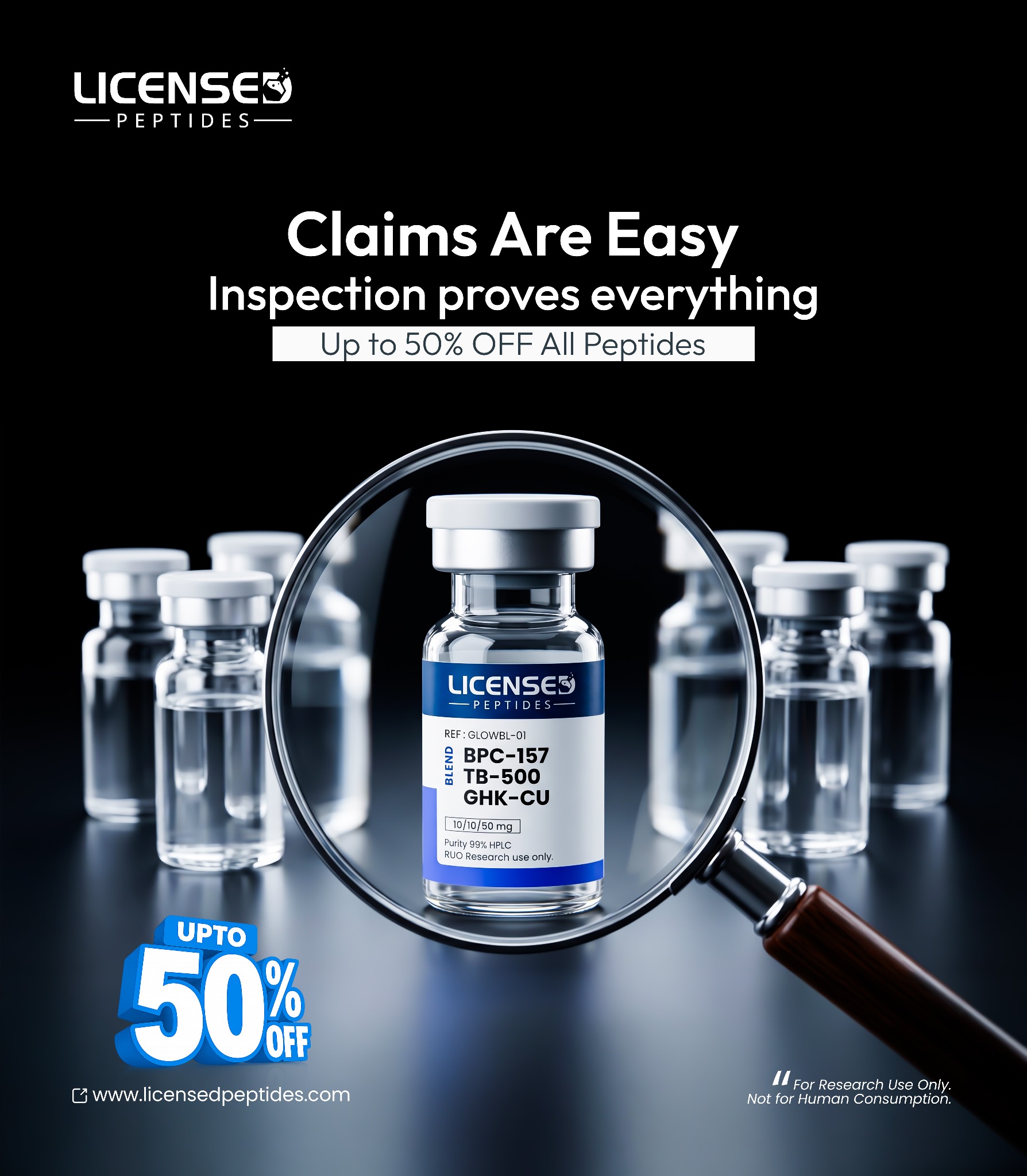 LicensedPeptides.com Facebook ad