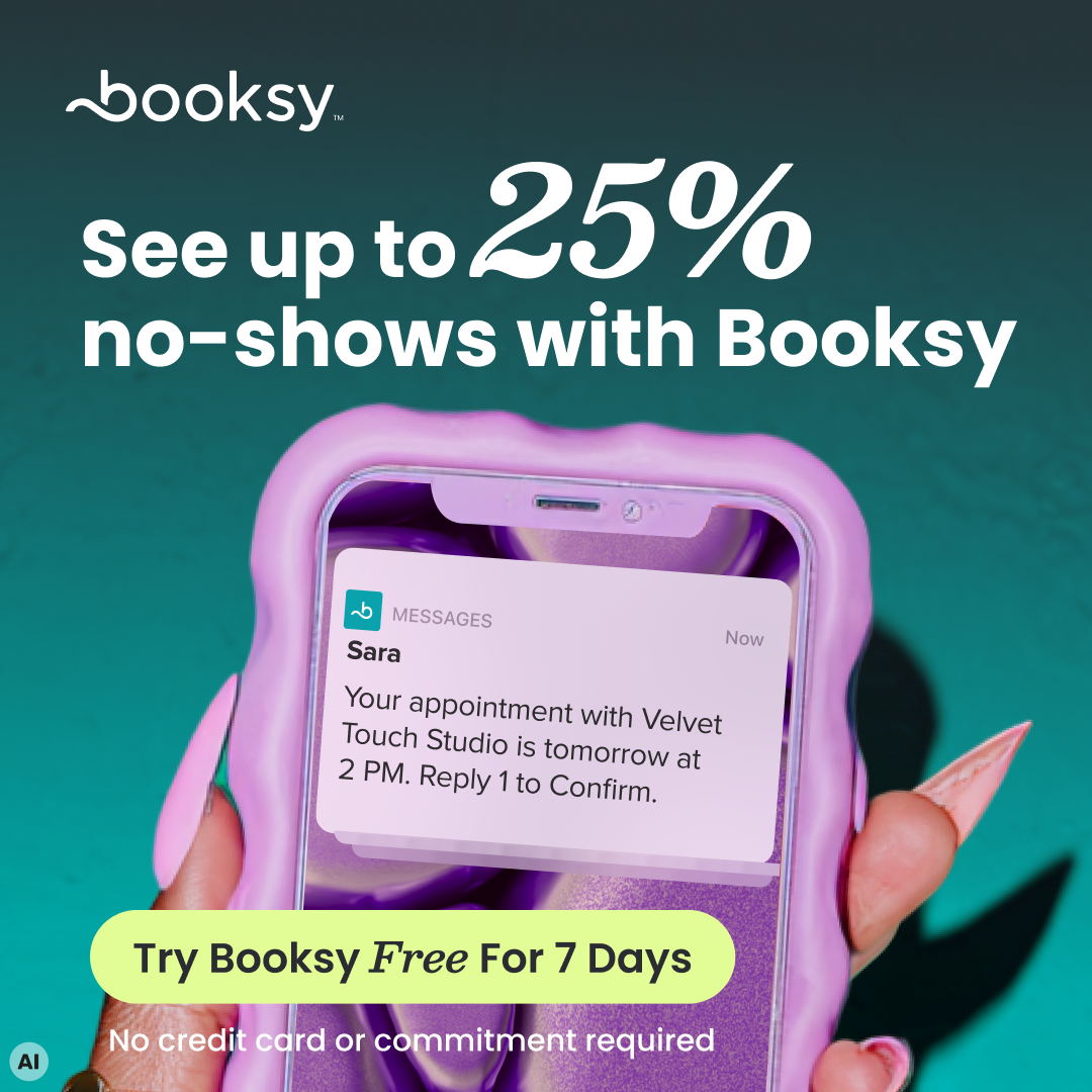Booksy UK Facebook ad: Try Booksy FREE for 7 days.