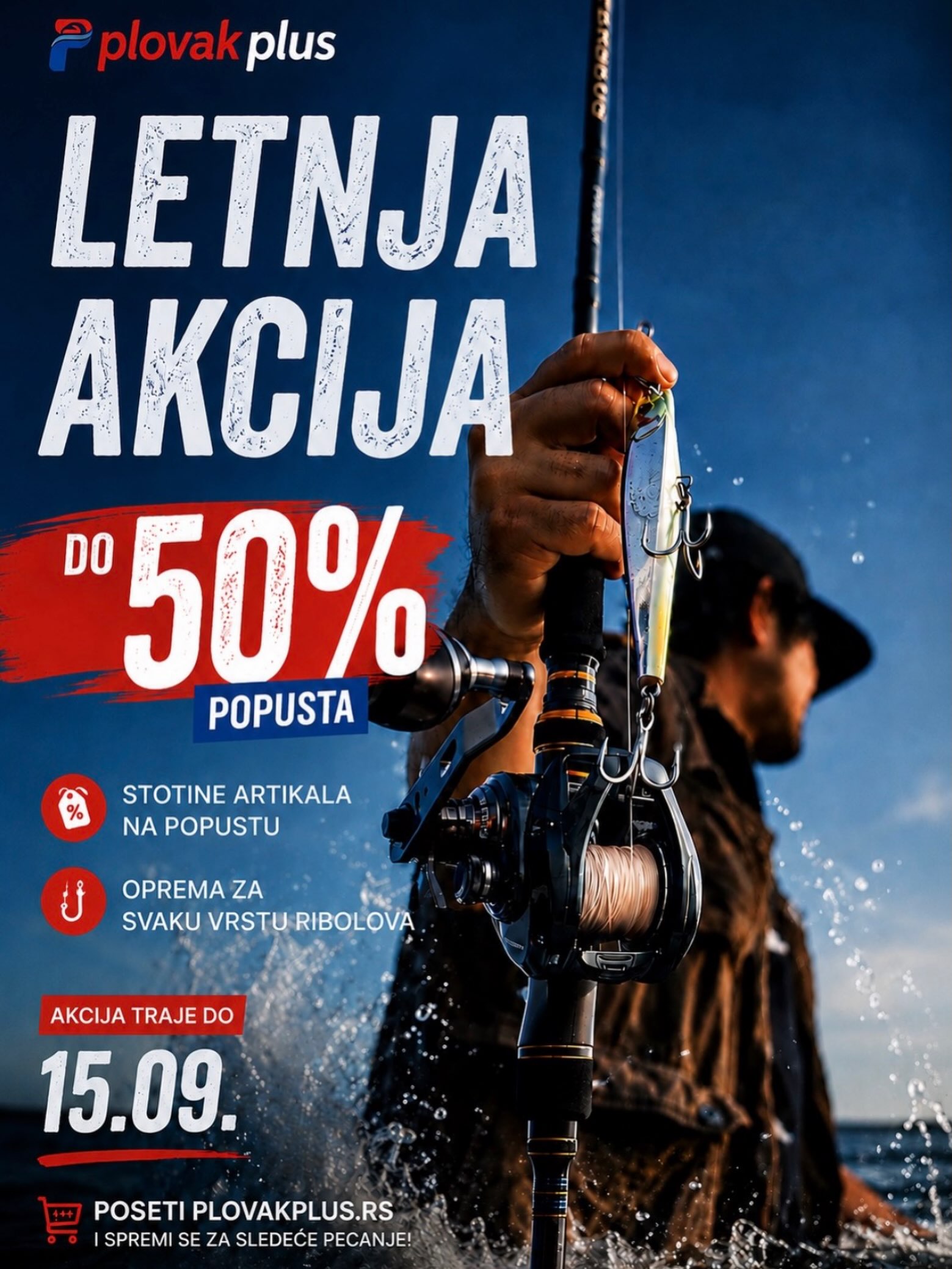 Sztr Plovak Plus Facebook ad: Akcija za ribolov, sniženja opreme | Plovak Plus