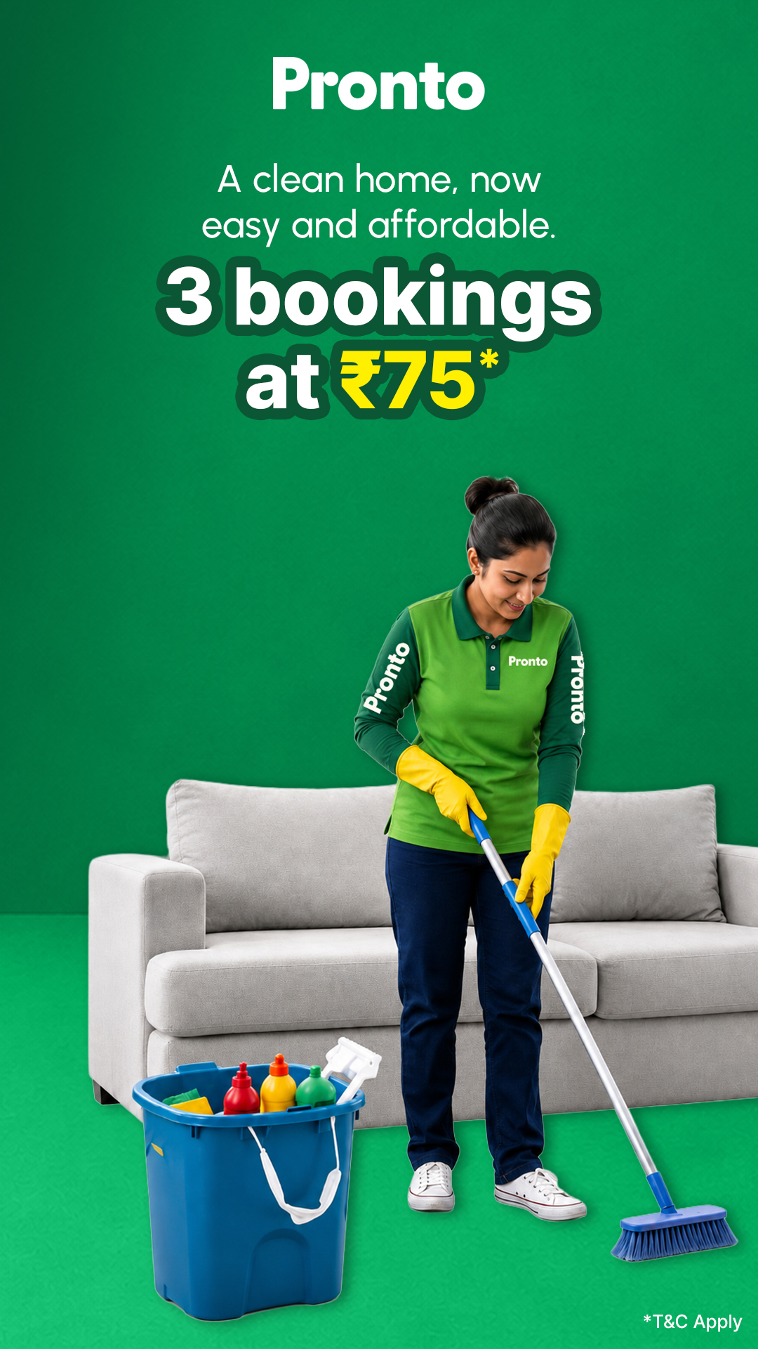 Pronto - India's 10 Minute Home Services App Facebook ad