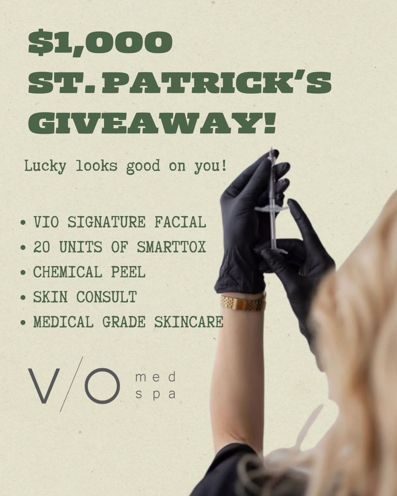 VIO Med Spa - Fort Lauderdale Facebook ad: $1,000 ST. PATRICK’S DAY GIVEAWAY