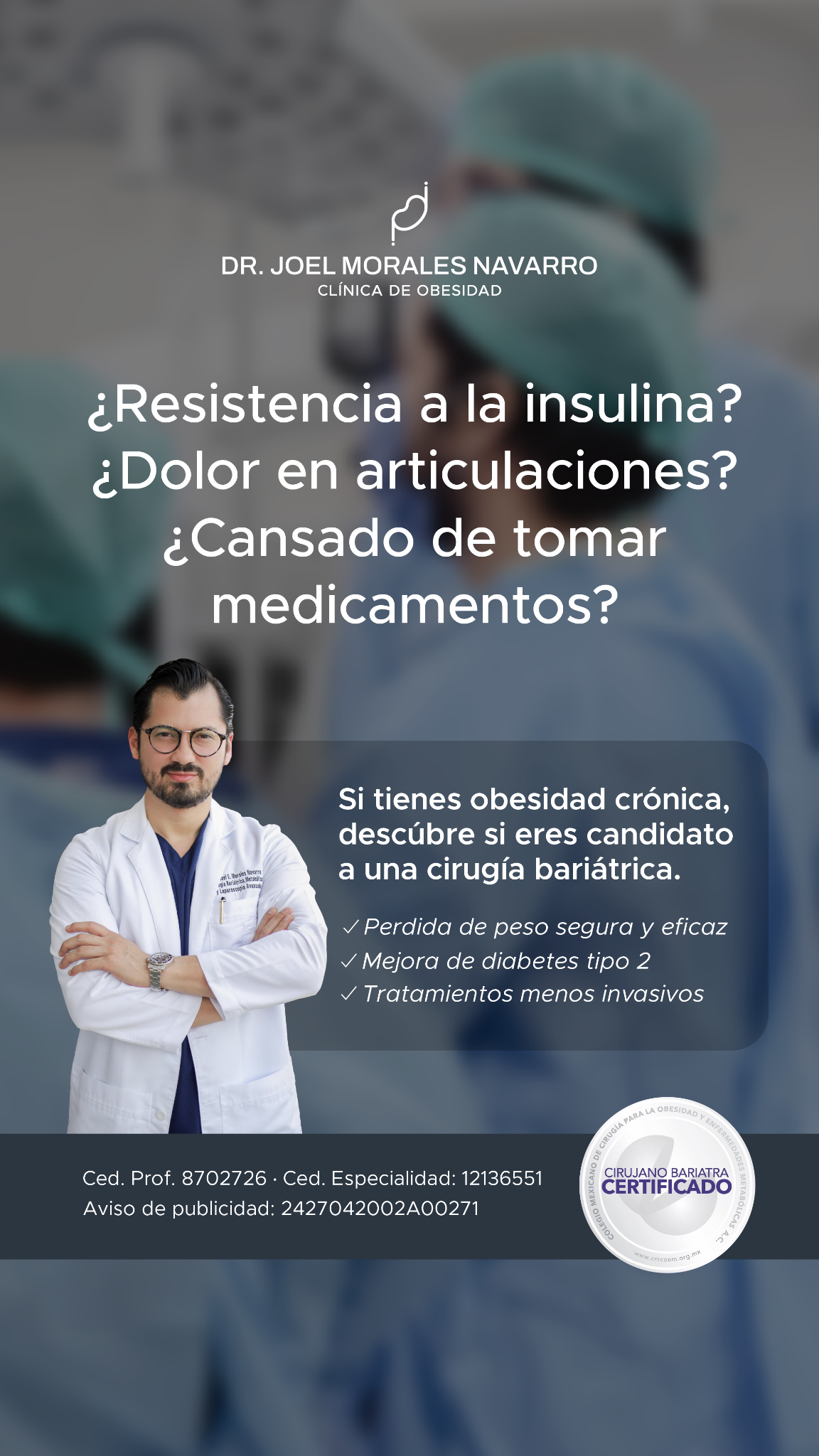 Dr. Joel Morales - Clínica de obesidad Facebook ad from May 14, 2026