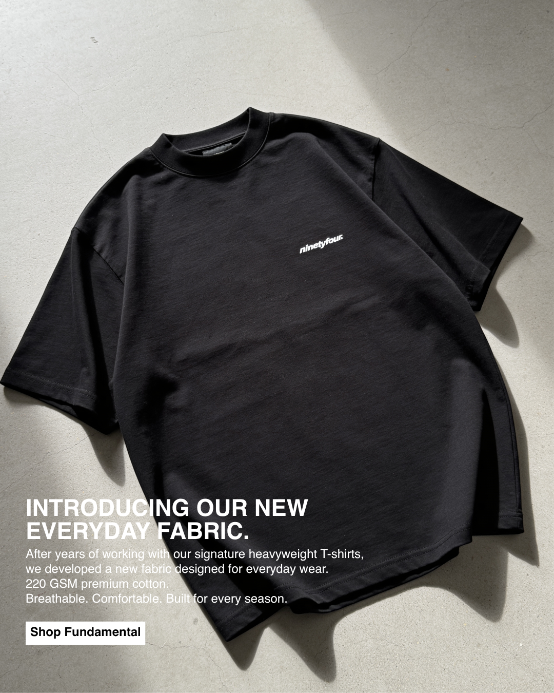 Ninetyfour Facebook ad: Introducing our Everyday Essentials