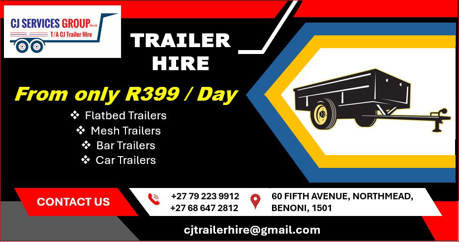 Charm Bar Facebook ad: 2025 UTILITY TRAILER HIRE - NORTHMEAD, BENONI
