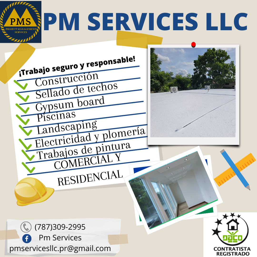 PM Services Facebook ad: ofrecemos servicios como