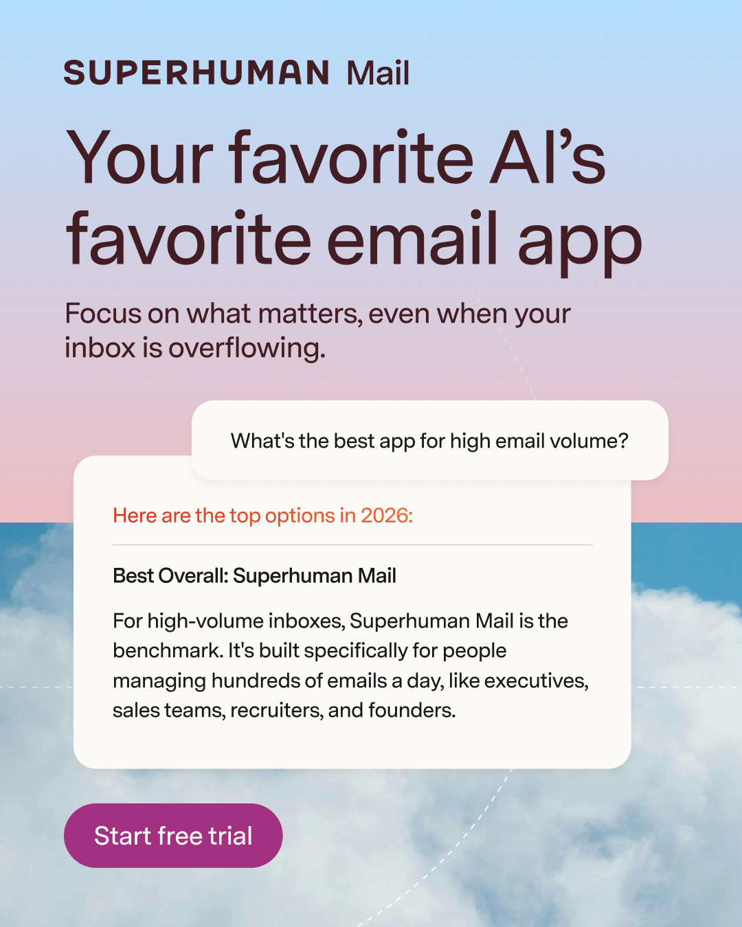 Superhuman Mail Facebook ad