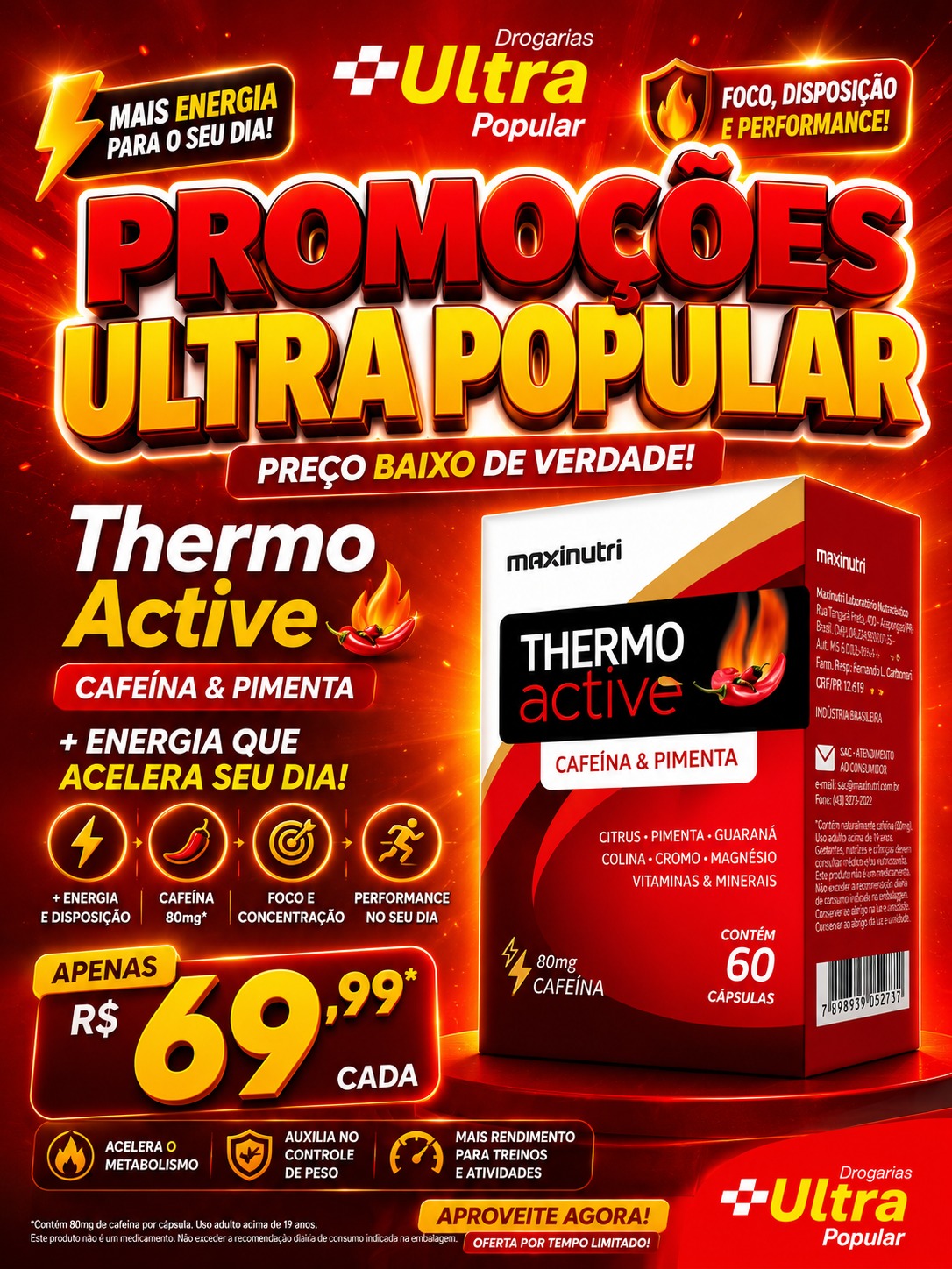 Drogaria Ultra Popular - Campo Grande Facebook ad: O empurrãozinho que faltava na sua rotina!