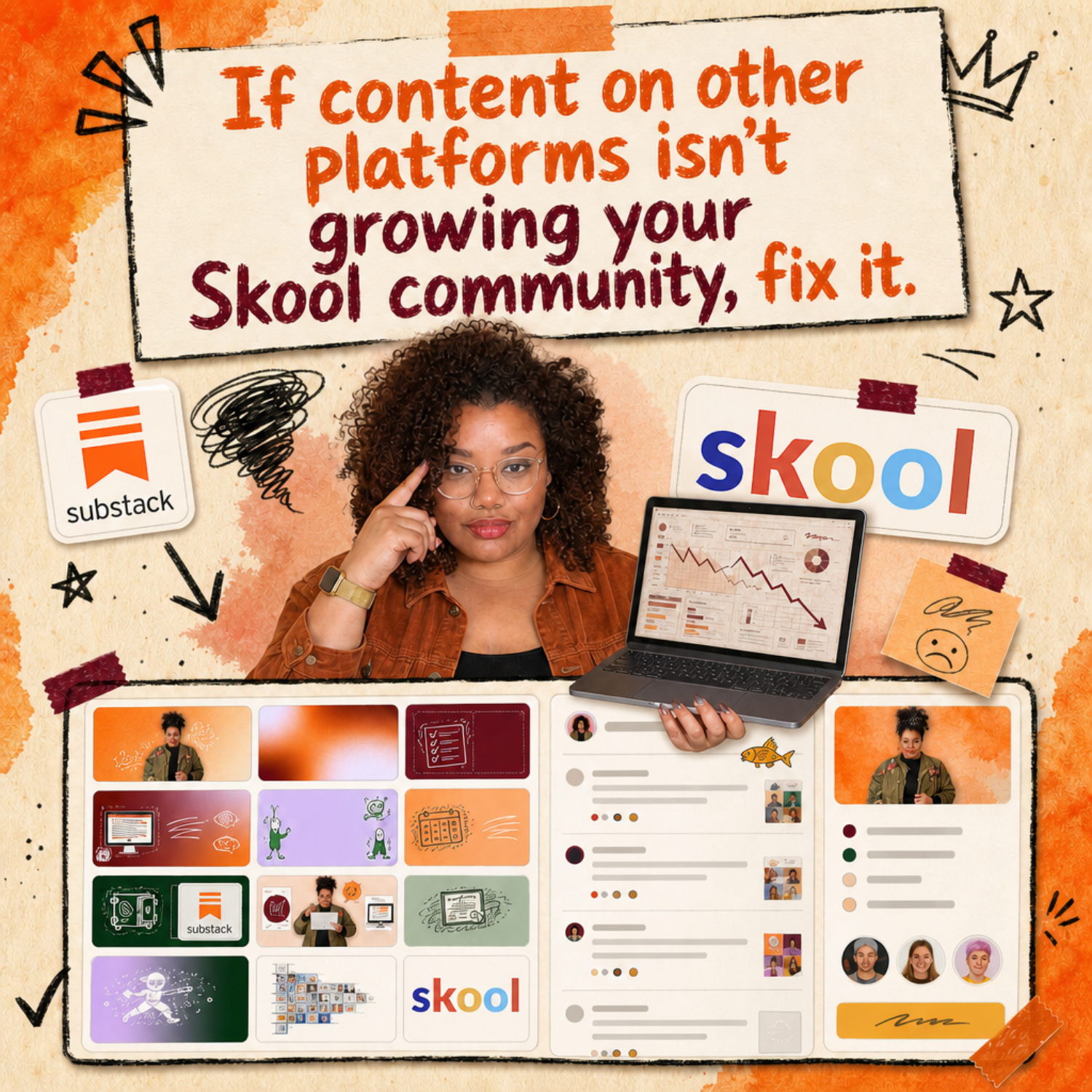 Adriana-Morena Personal Brand Designerin Facebook ad: Turn Content Into Traffic