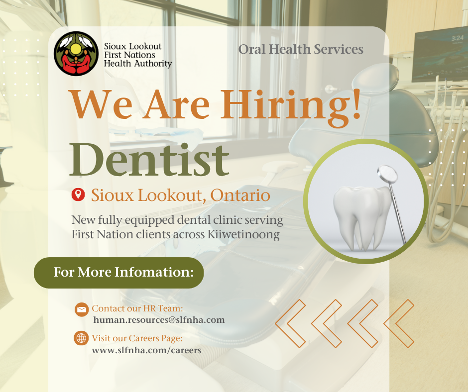 Sioux Lookout First Nations Health Authority Facebook ad: Now Hiring!