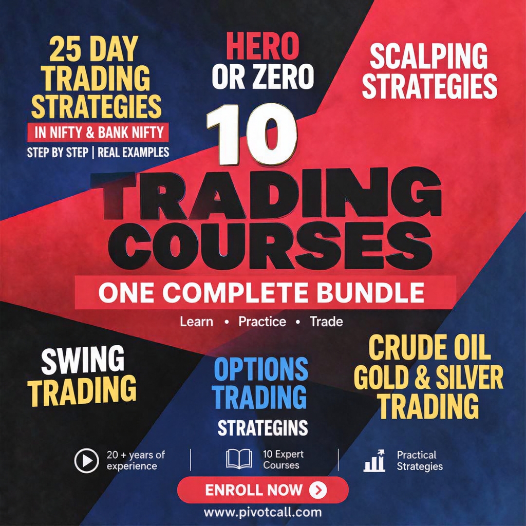 Pivot Call Facebook ad: 10 Trading Courses. All in one place.