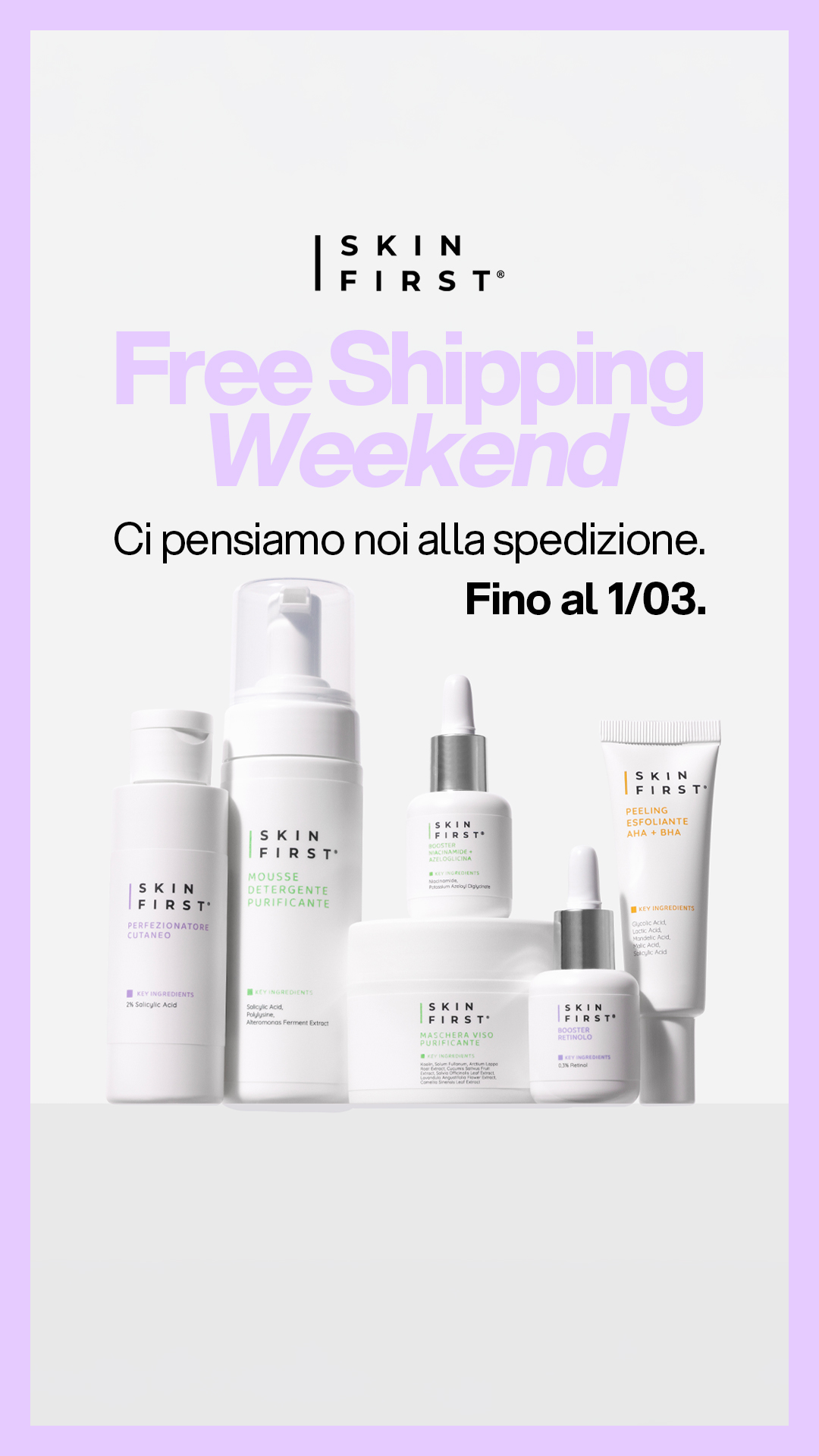 SKIN FIRST Facebook ad