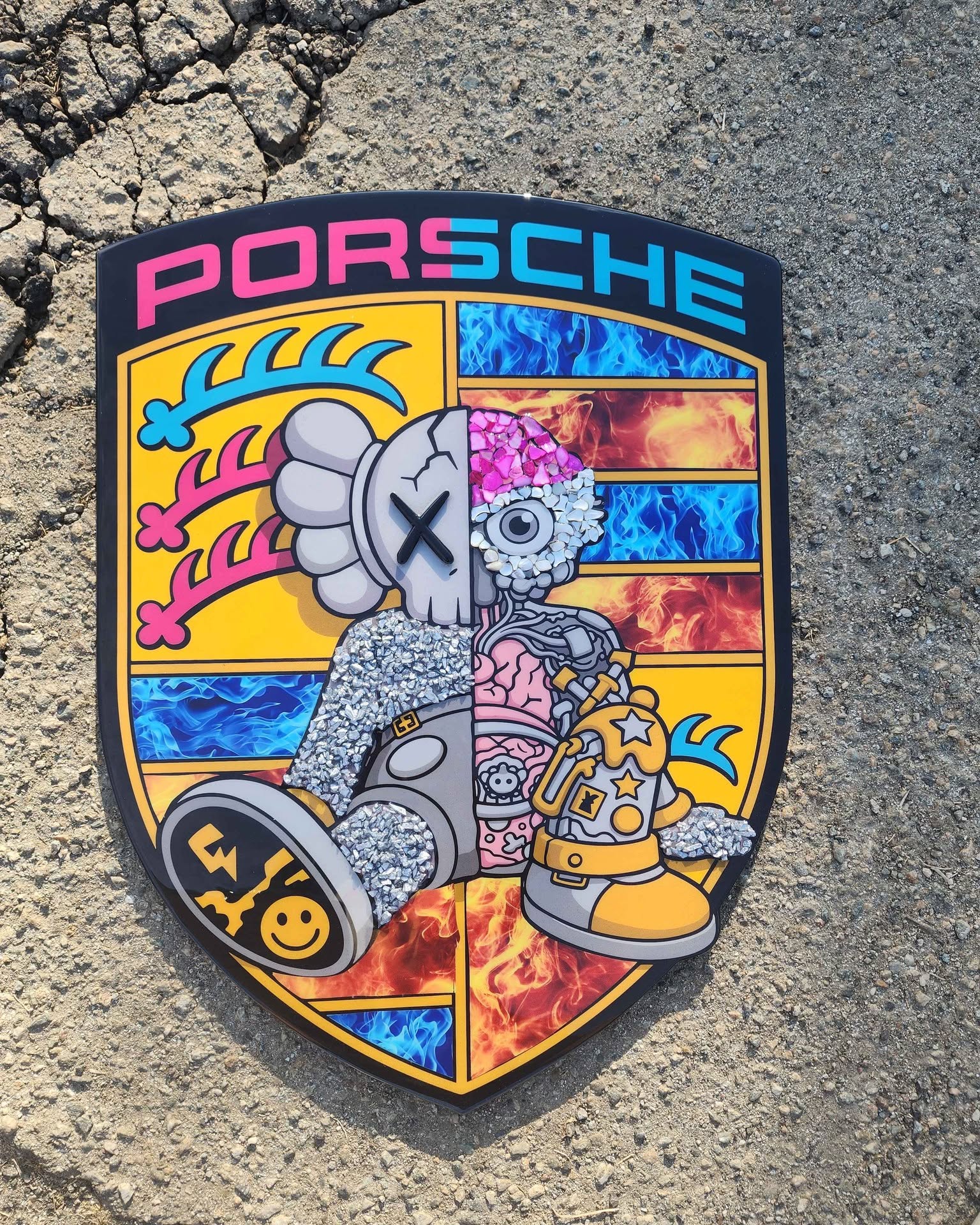 Samantha Aguilar Facebook ad: Porsche Fire & Ice Wooden Garage Sign, 20 x 26