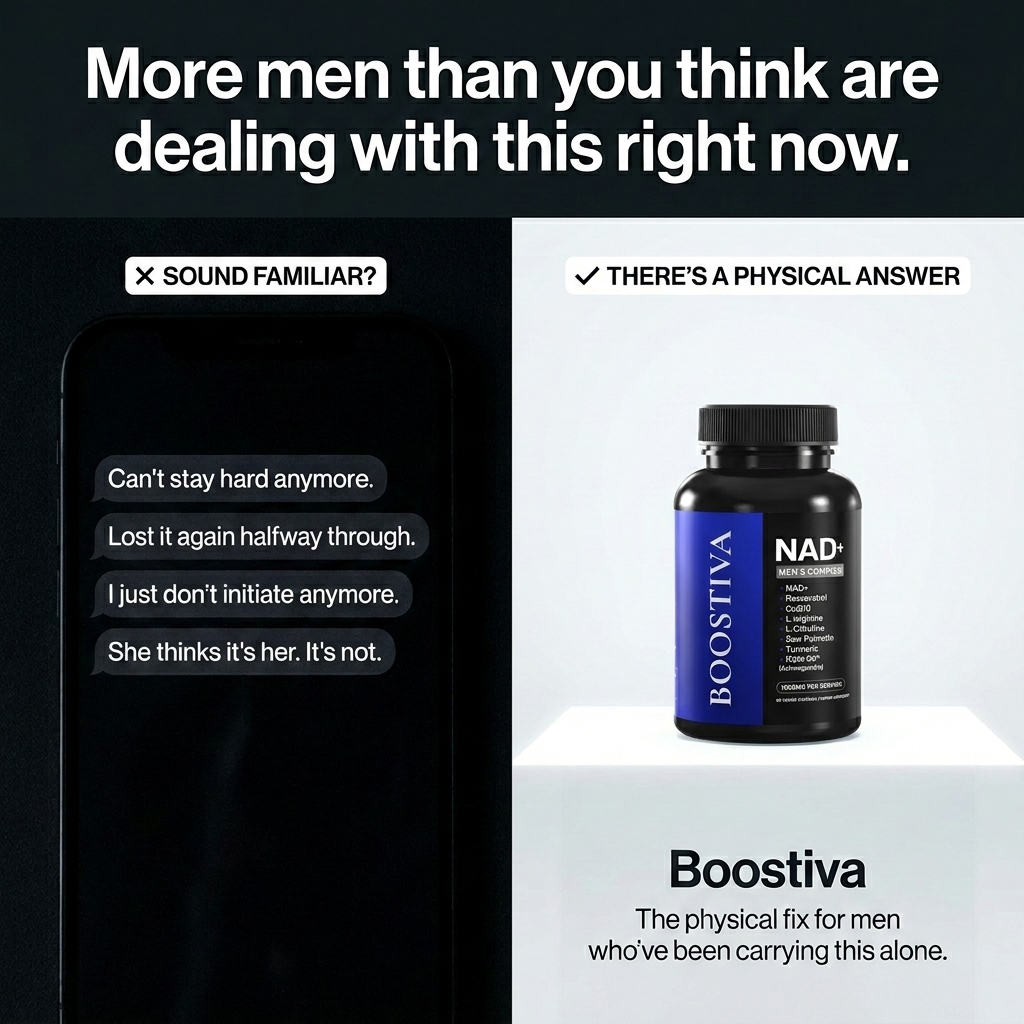 Boostiva Men Facebook ad: Get Your Edge Back, From the Boardroom to the Bedroom