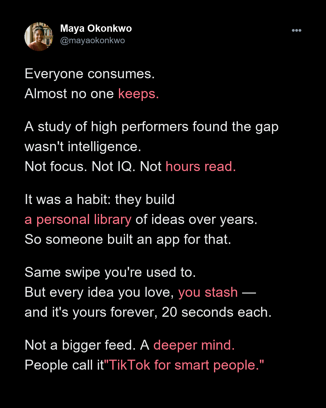 Deepstash Facebook ad