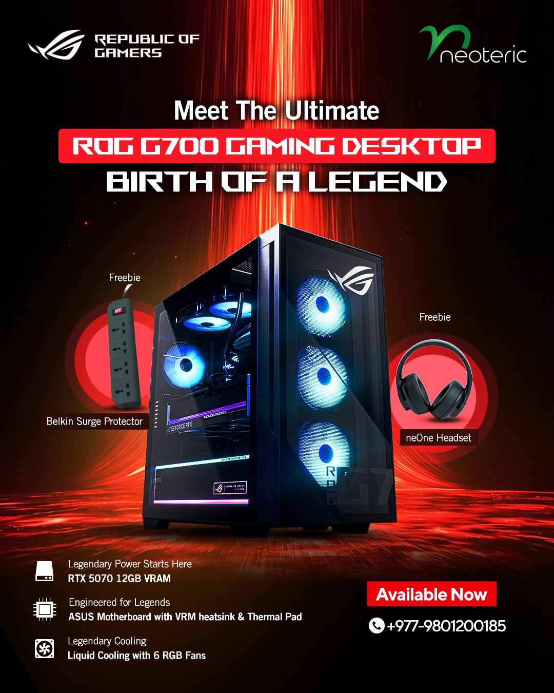 ASUS Republic of Gamers Facebook ad: The legend has arrived.