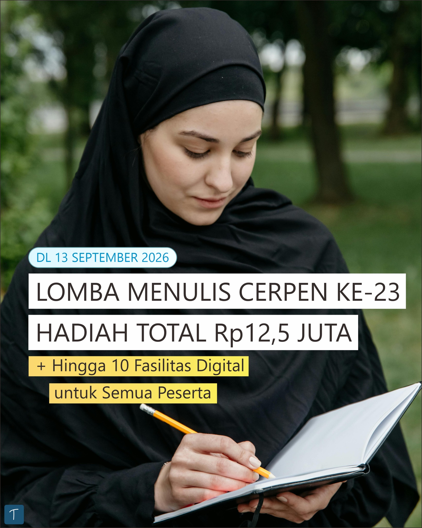 Tulis.me Facebook ad: Komentar MAU kalau kamu ingin ikut lomba cerpen…