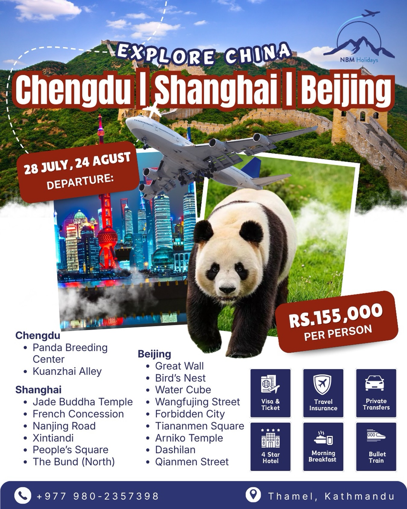 NBM Holidays Facebook ad: Your China journey starts here.