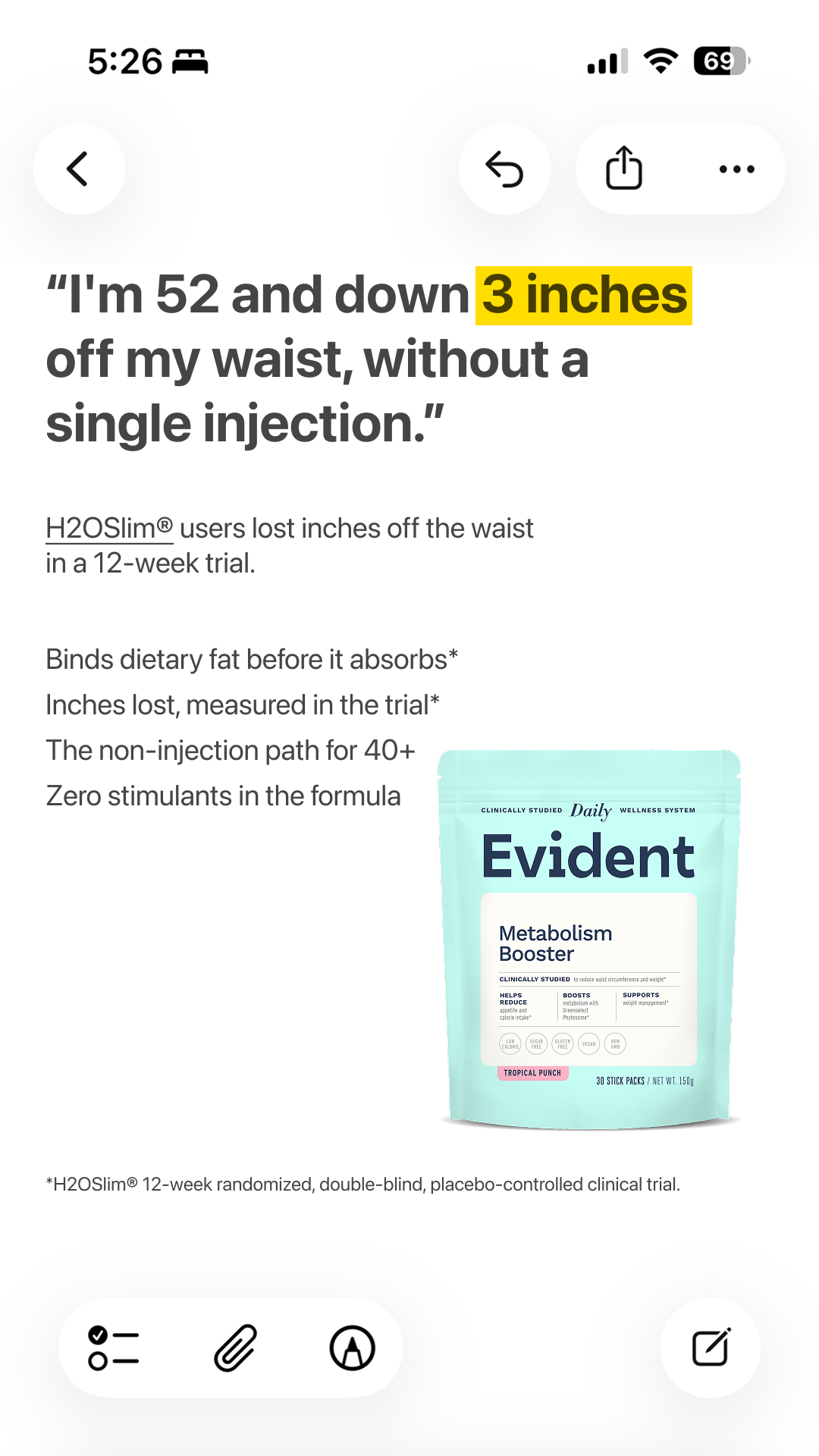Evident Wellness Facebook ad