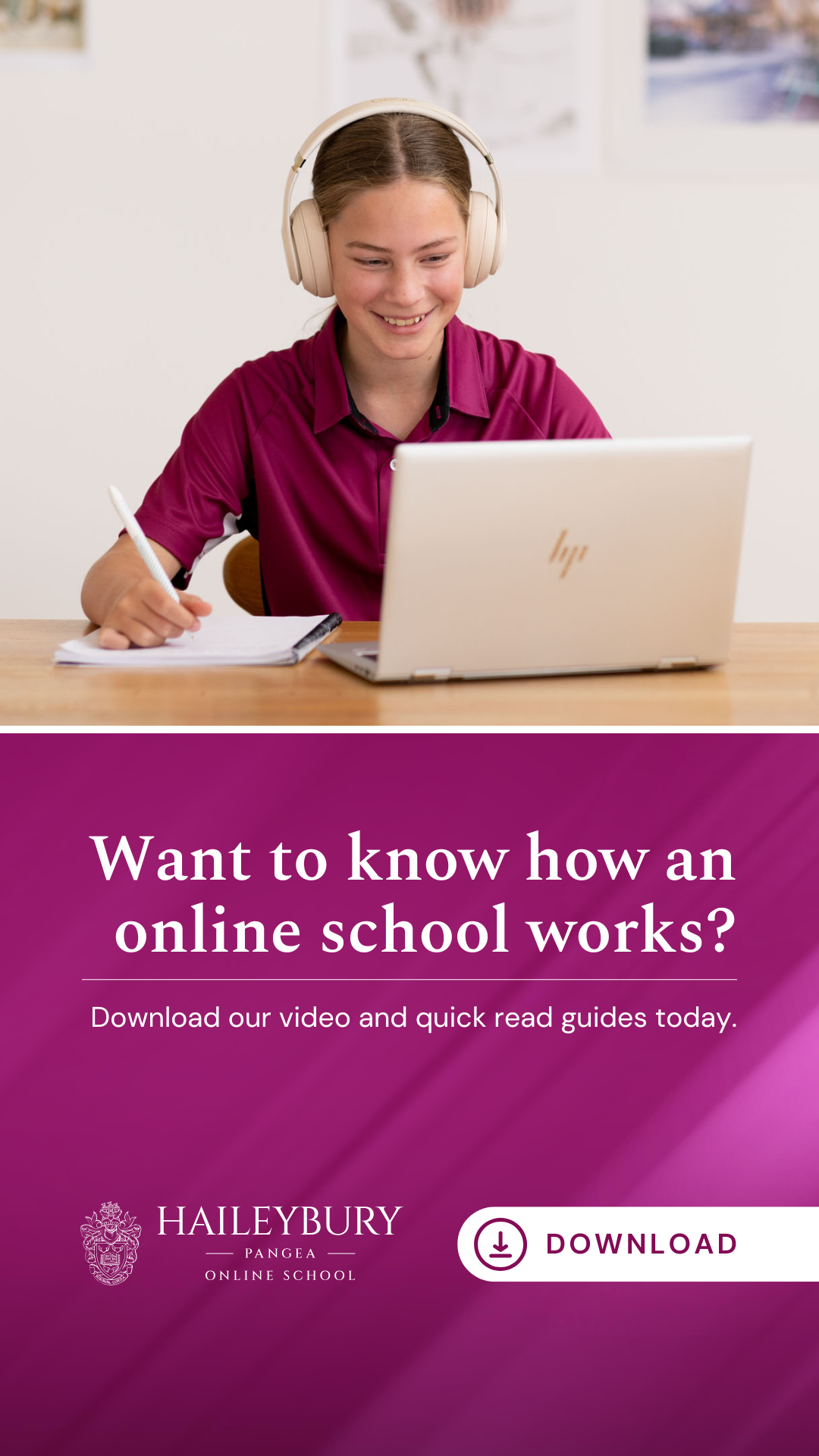 Haileybury Pangea Facebook ad