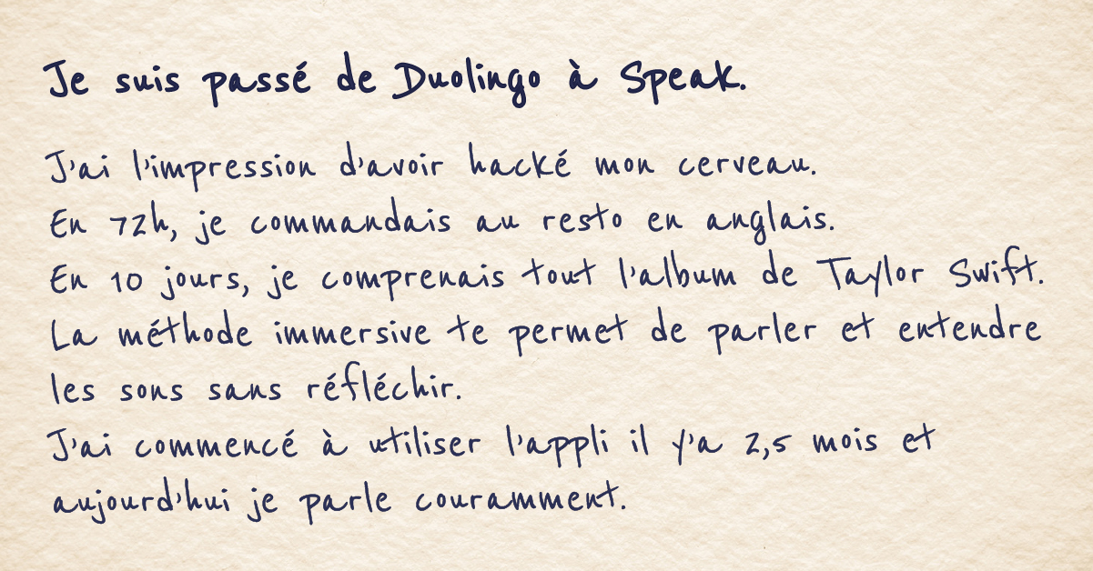Speak Facebook ad