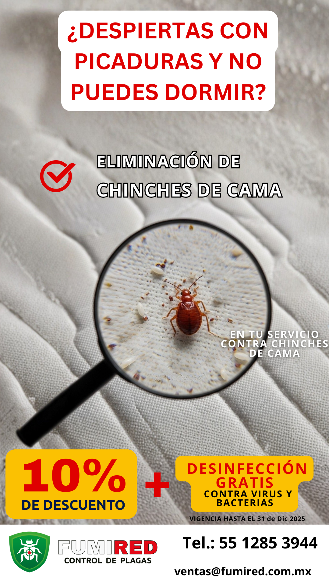 Fumigaciones Fumired Facebook ad from Jan 26, 2026