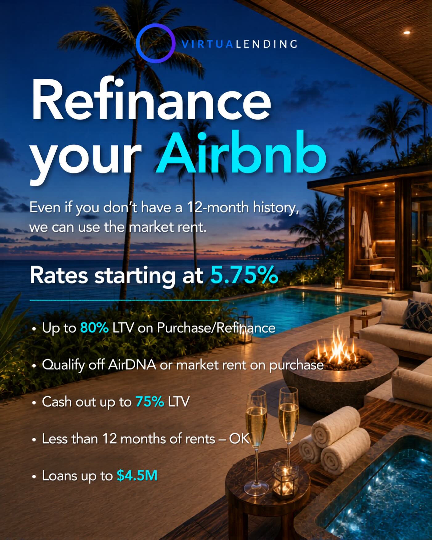 VirtuaLending Facebook ad: Want to cash-out of your Airbnb?