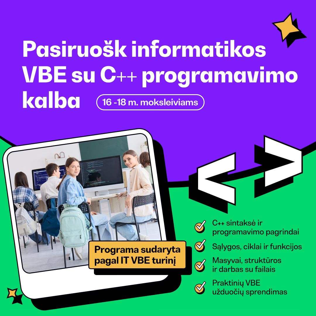 CodeAcademy Kids Facebook ad: Naujus mokslo metus pradėk su aiškiu tikslu, užtikrintai…