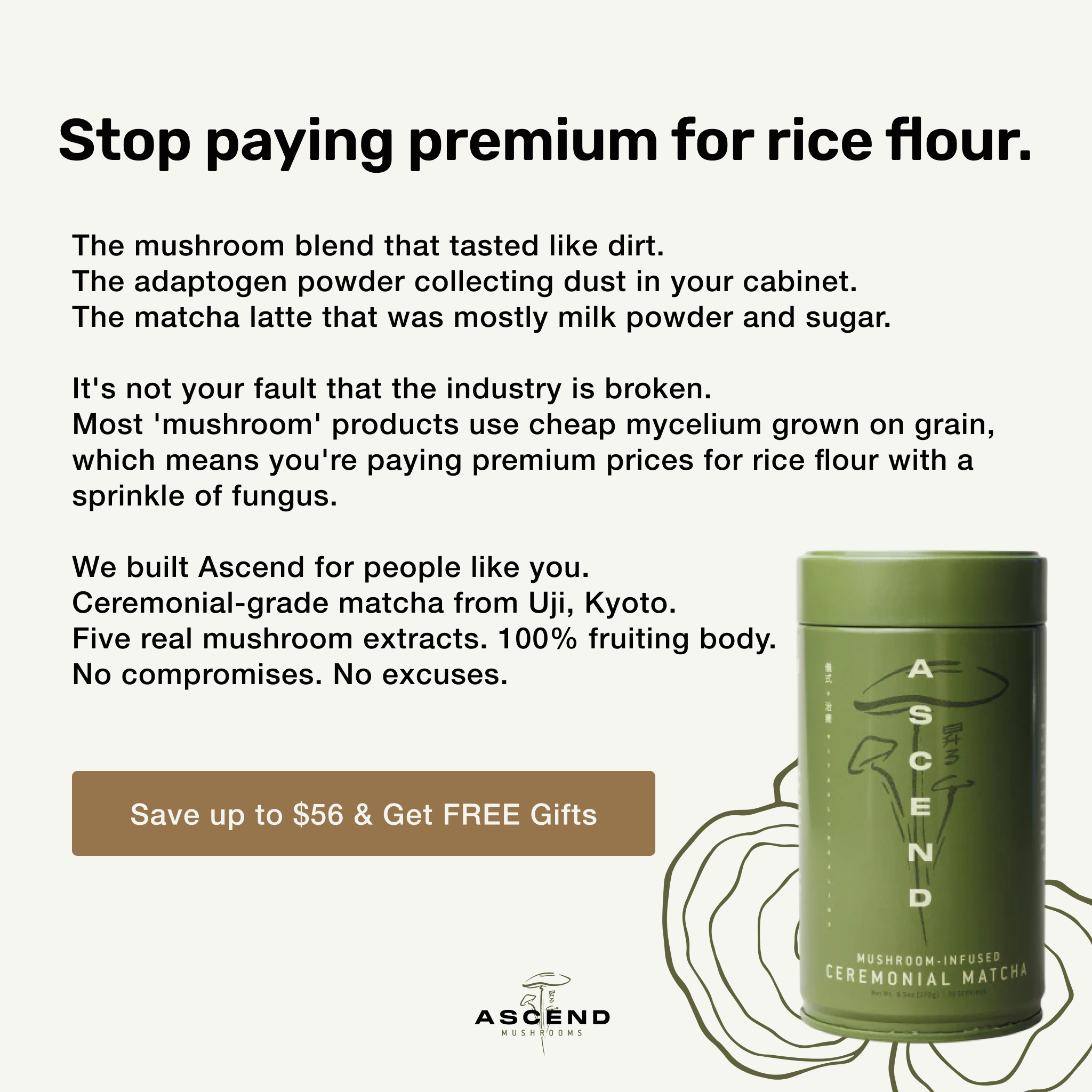 Ascend Mushrooms Facebook ad: Think You'd Hate It? Try This.