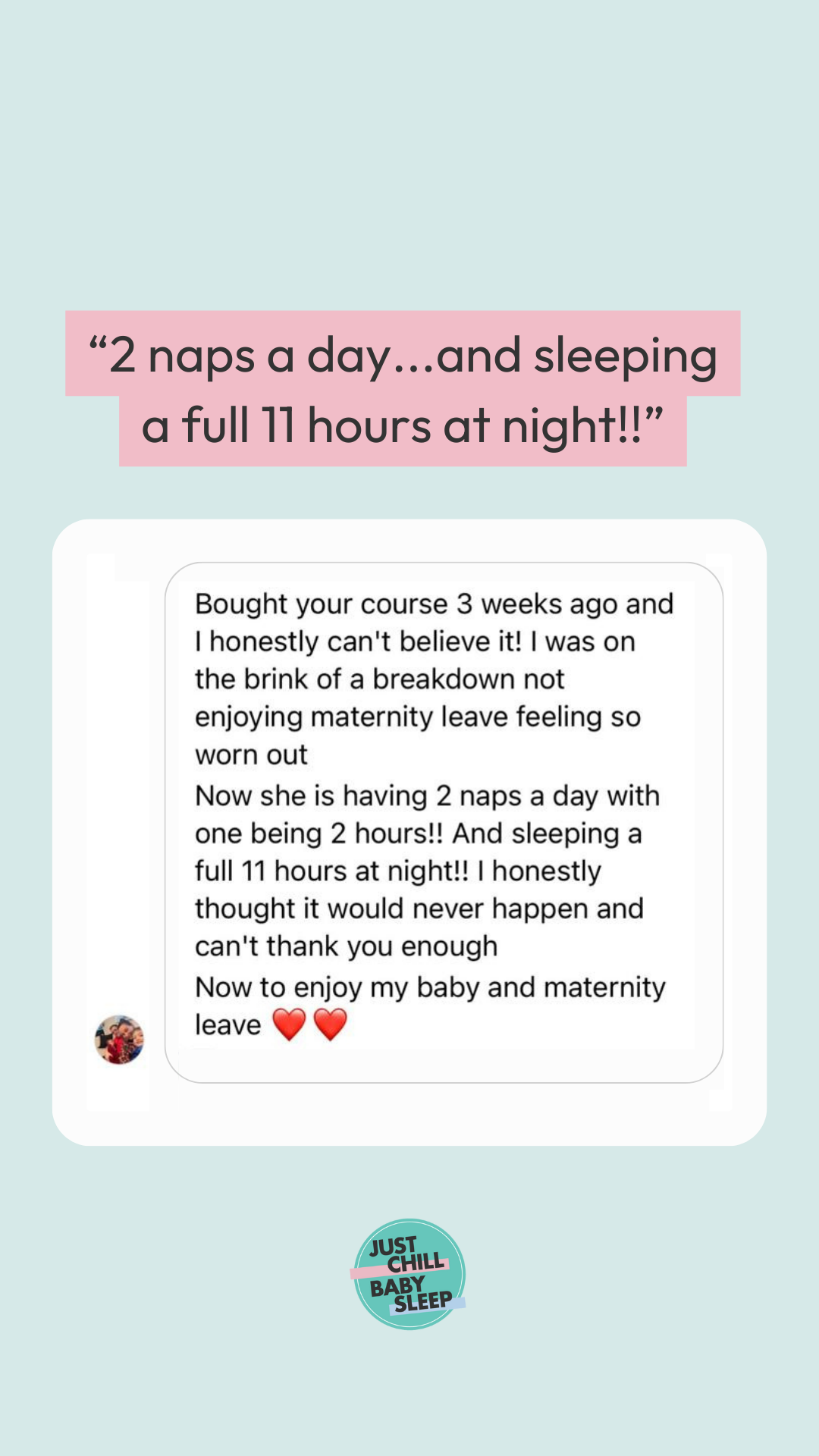 Just Chill Baby Sleep Facebook ad