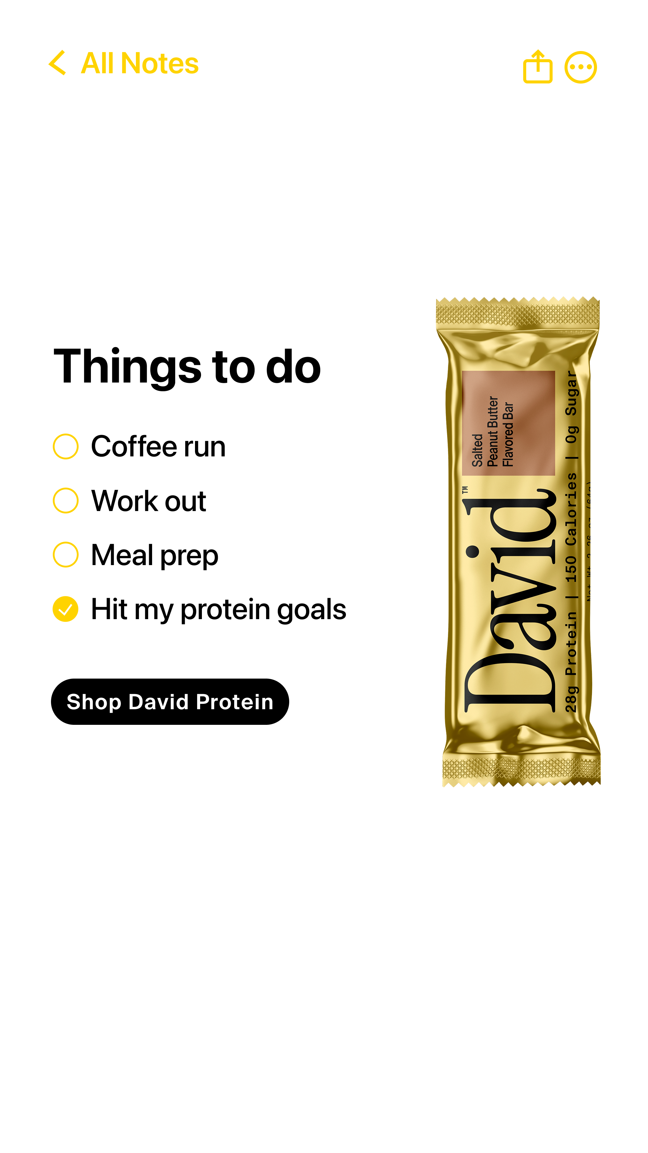 David Protein Facebook ad