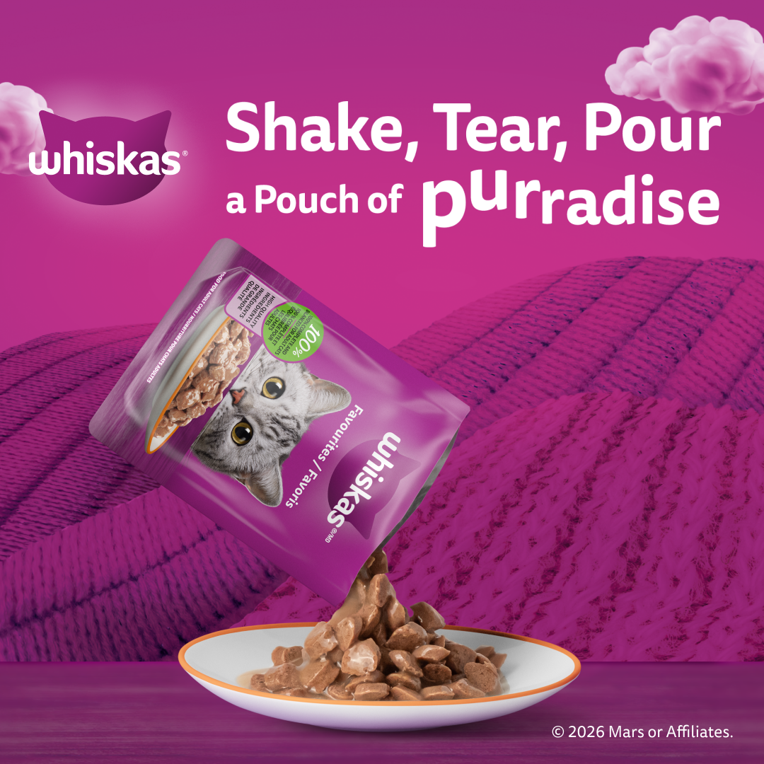 Whiskas Facebook ad: WHISKAS Wet Cat Food Pouch - Shake, Tear…