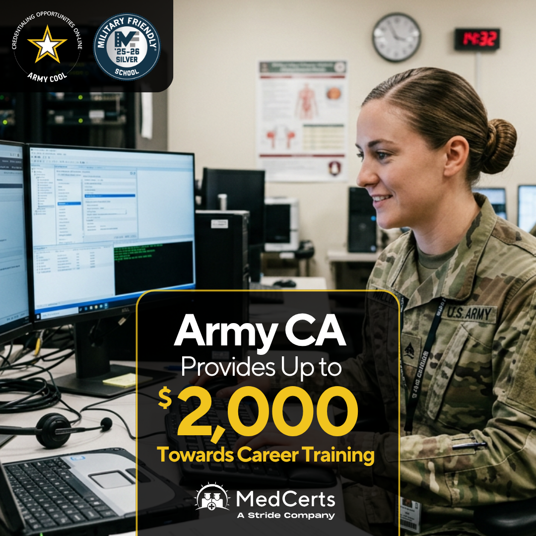 MedCerts Facebook ad: Start Training Online Today